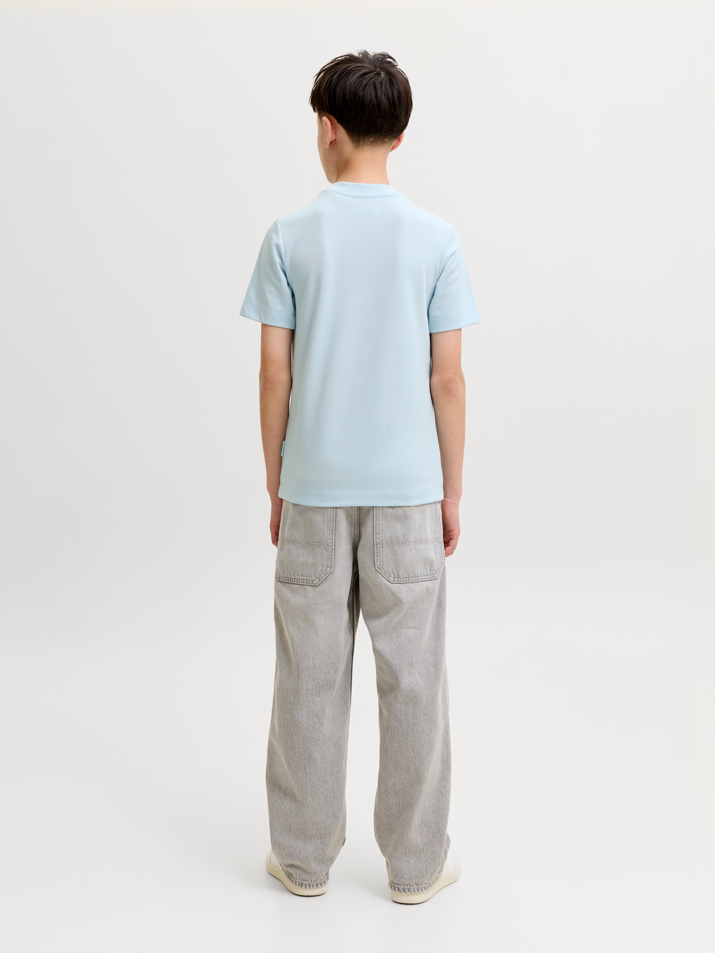 Jack & Jones Junior T-Shirt »JCOFUSION CHEST BRAND TEE SS CN JNR« Materialmix, regular Fit, Kurzarm