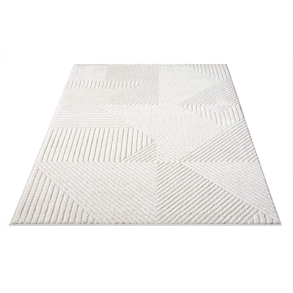 Carpet City Teppich »LOUNGE 0632«, rechteckig, 15 mm Höhe, Kurzflor-Teppich Modern, Hoch-Tief-Struktur, Wohnzimmer, Schlafzimmer