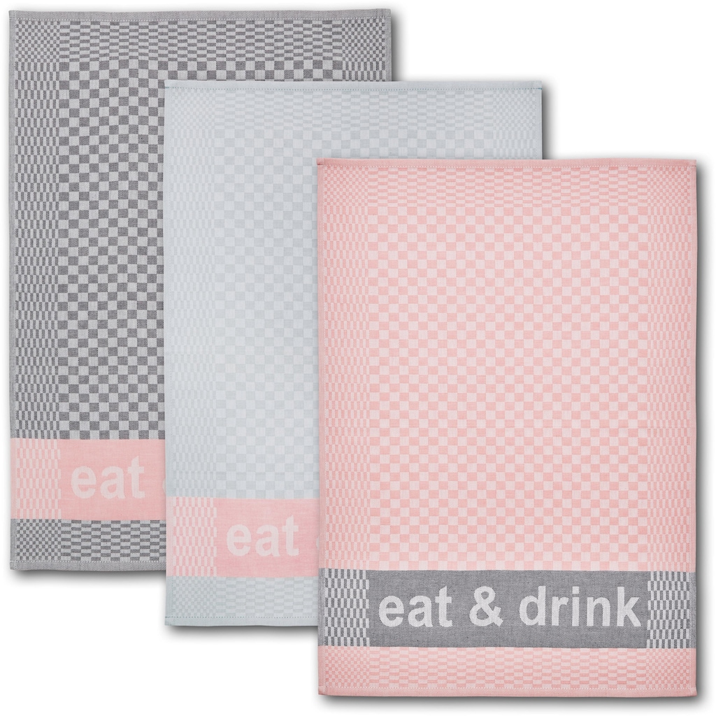 Dyckhoff Geschirrtuch »eat & drink«, (Set, 6 tlg.)