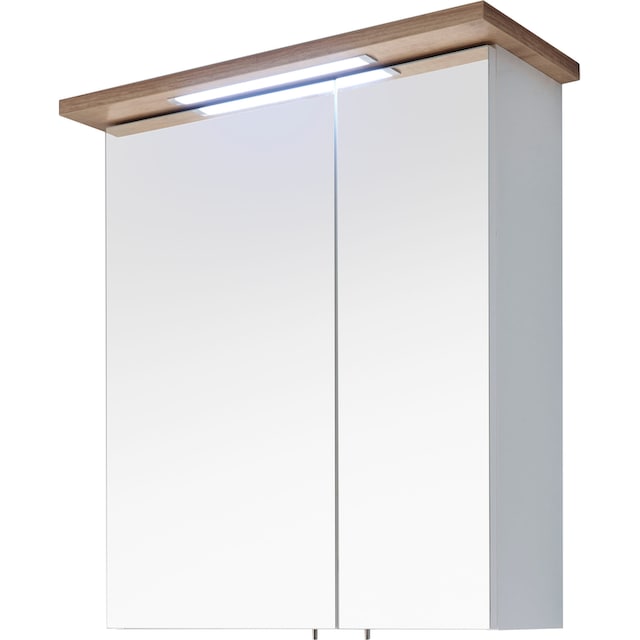 Rechnung 60 cm, eingelassene bestellen LED-Beleuchtung, auf Spiegelschrank »Quickset Breite Steckdosenbox PELIPAL 2-türig, 923/947«,