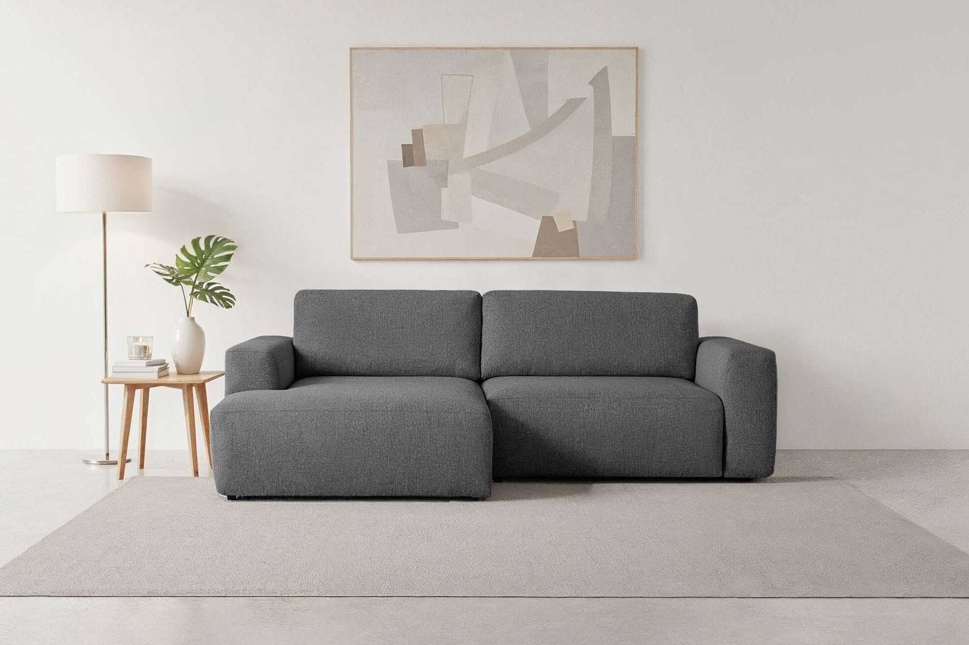 Home affaire Schlafsofa »Noord Schlafecksofa, Breite 250 cm« Cord, Struktur, Webstoff, mit Wellenunterfederung, Massivholzrahmen