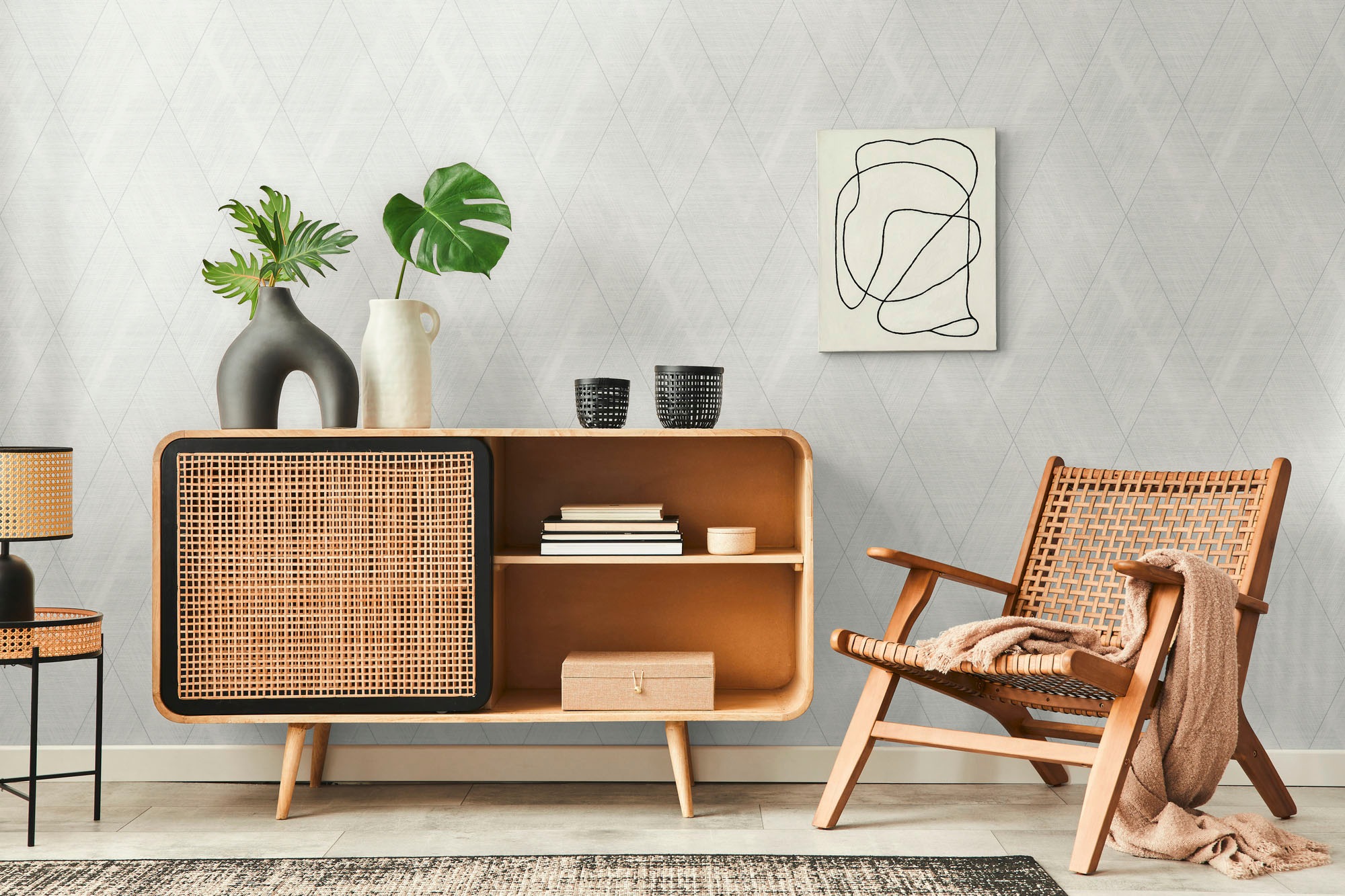 A.S. Création Vliestapete »THE BOS Grafisch«, leicht glänzend-gemustert-abstrakt, Grafiktapete Tapeten Wohnzimmer Schlafzimmer Küche modern Design Optik