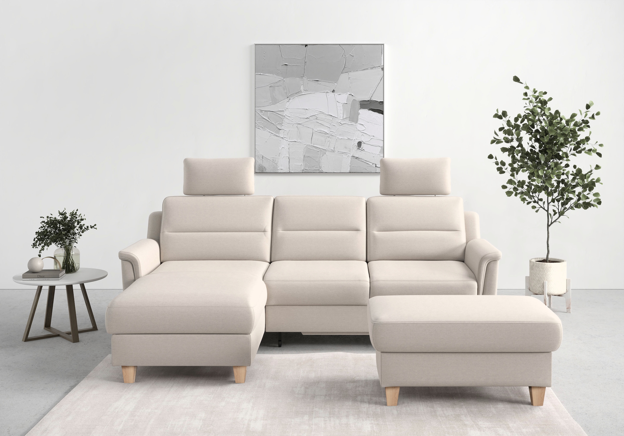 sit&more Ecksofa »Farö L-Form«, inklusive Federkern, wahlweise mit Bettfunk günstig online kaufen