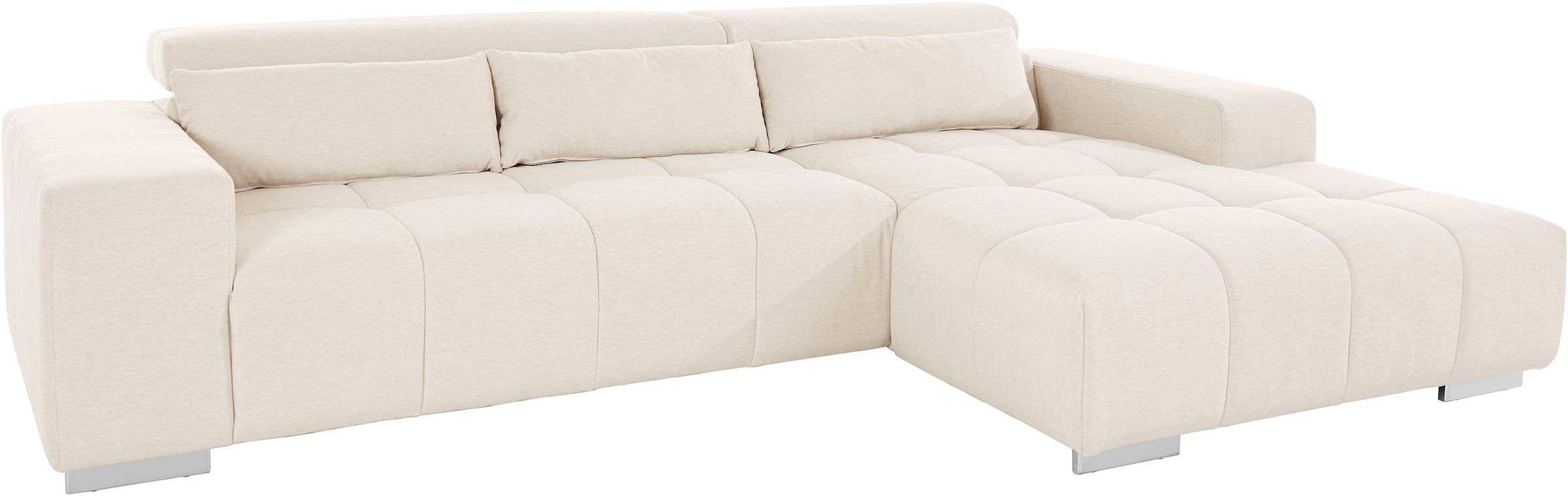 COTTA Ecksofa »Orion L-Form«, mit Kopfteilverstellung & 3 Nierenkissen