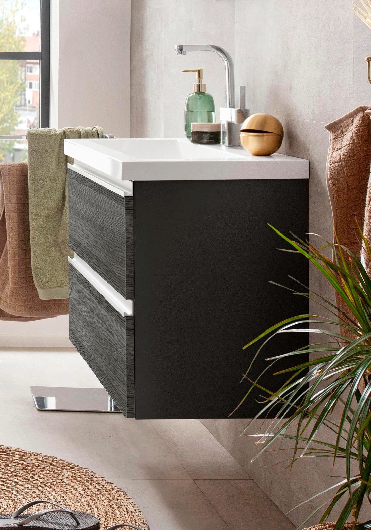 welltime Waschbeckenunterschrank »Ohio«, Badmöbel, Waschtisch inkl. Waschbecken, Breite 60 cm