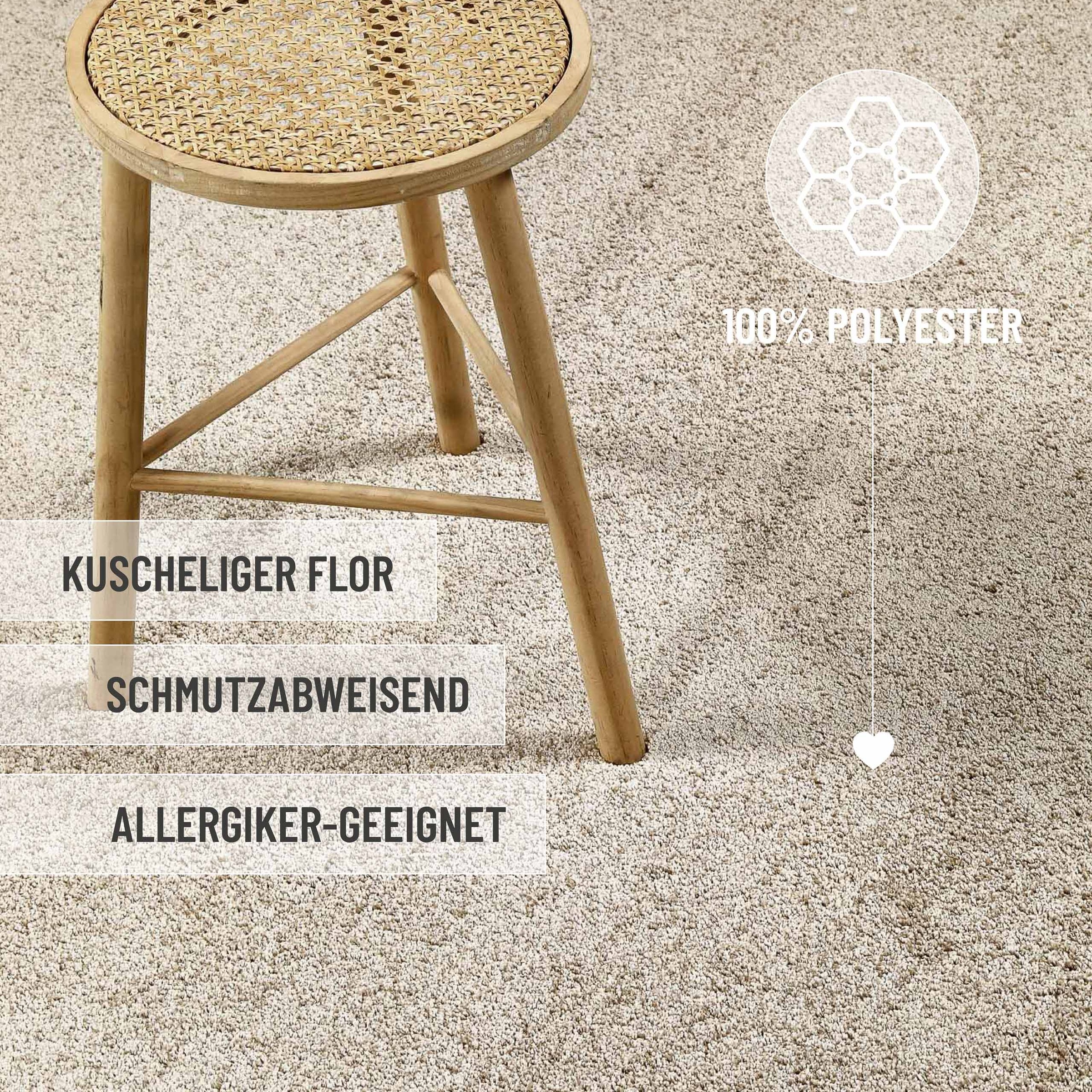 Wecon home Basics Teppich »Nova«, quadratisch, 25 mm Höhe, Kurzflor Teppich, gewebt, Läufer, robust, Wohnzimmer, Schlafzimmer