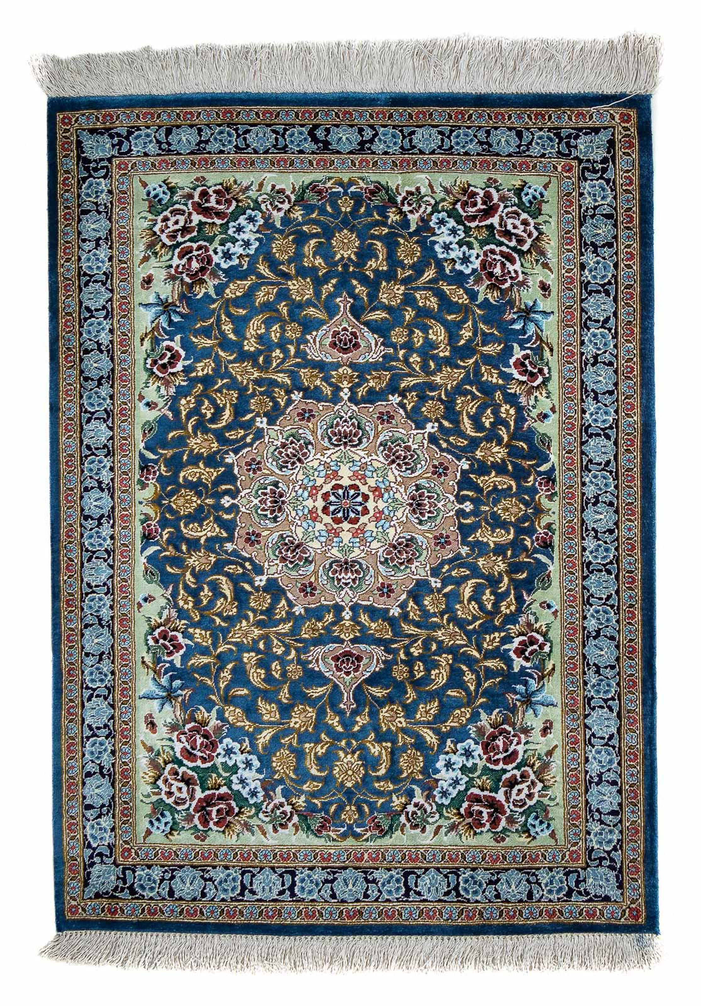 morgenland Orientteppich »Perser - Ghom - 85 x 59 cm - blau«, rechteckig, 1 günstig online kaufen