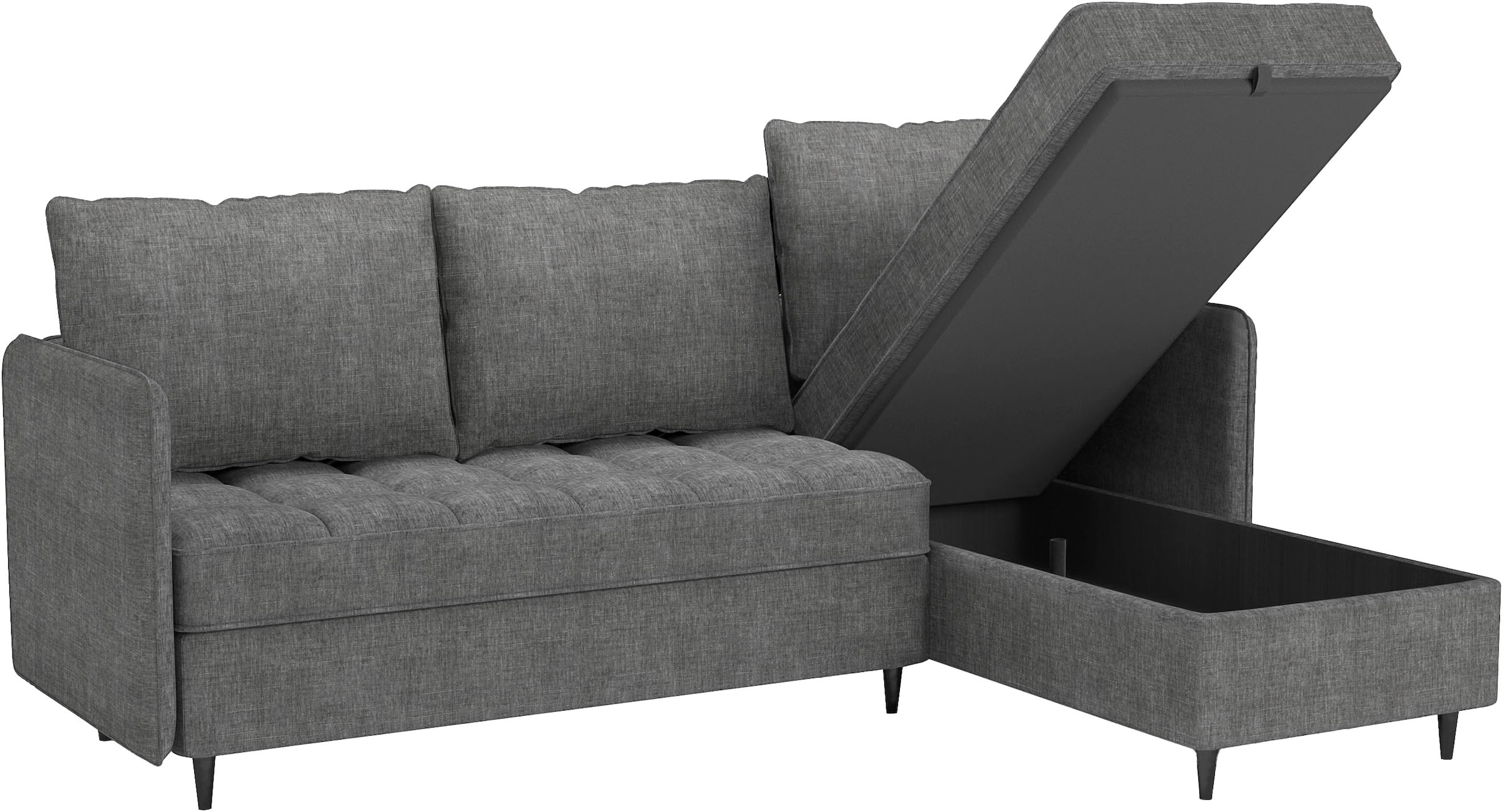 Dorel Home Ecksofa »LINDHUS, L-Form, verschiedene Stellvarianten, Loungesofa, Schlaf-Liege«, Modulsofa, Recamiere, großer Bettkasten, Cord, Chenille