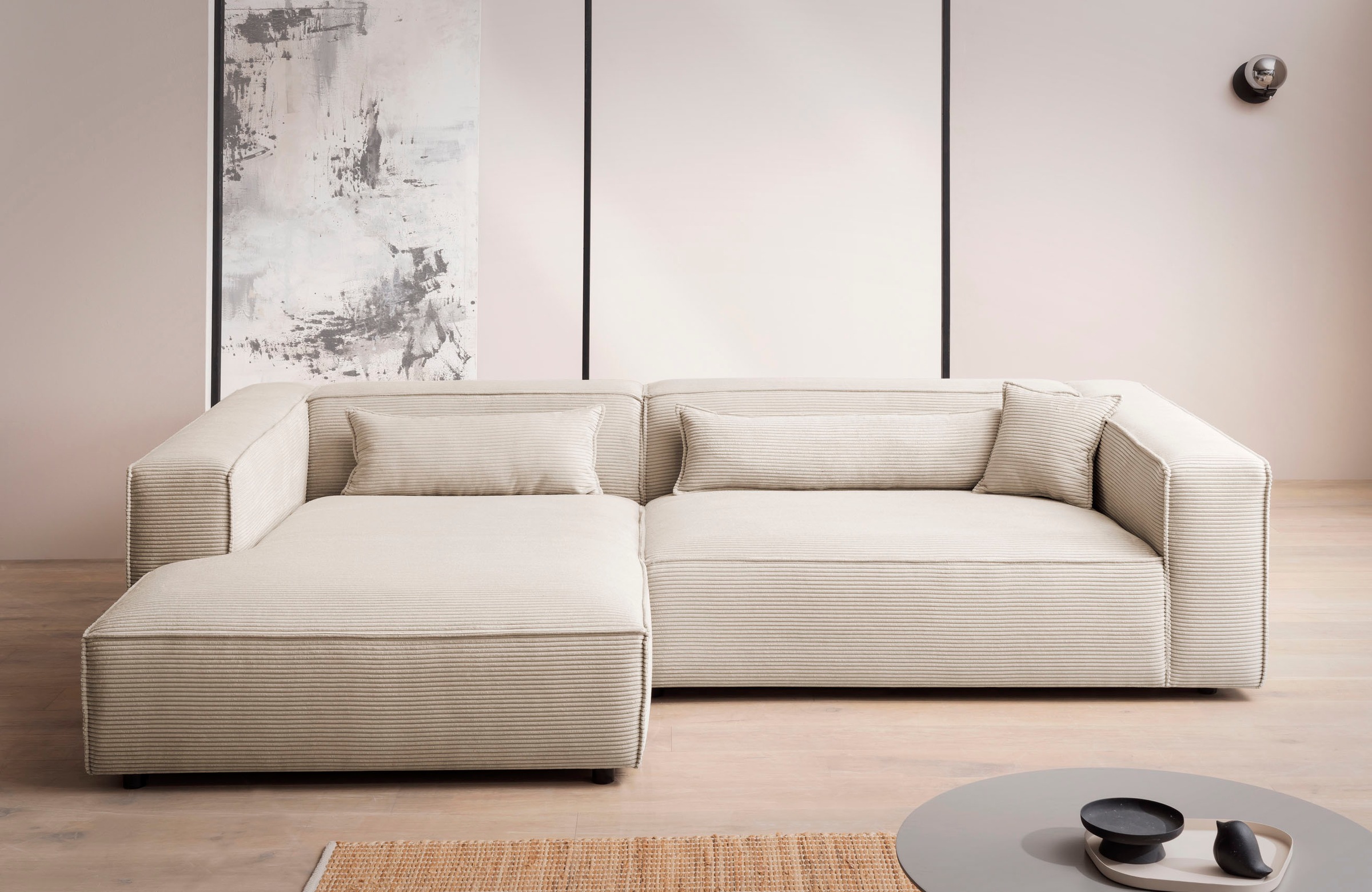 LeGer Home by Lena Gercke Ecksofa »PIARA XXL, Big-Sofa, Cord, Leinenoptik o günstig online kaufen