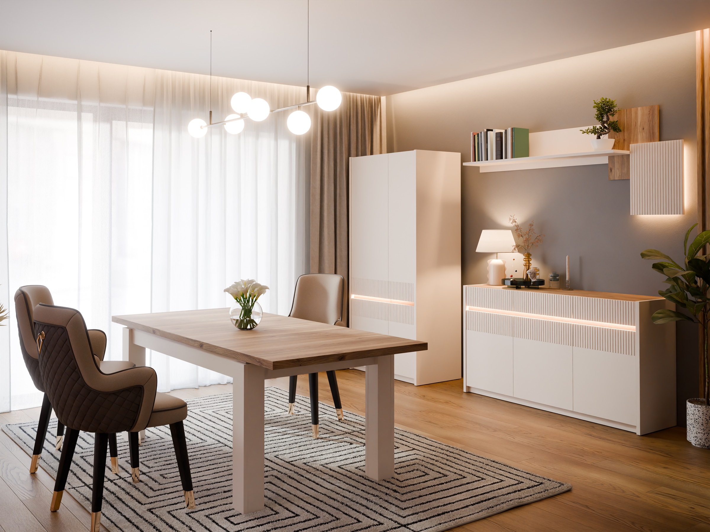 FORTE Wandboard »Oak Square«, Beleuchtung, zweifarbig, einfache Montage günstig online kaufen