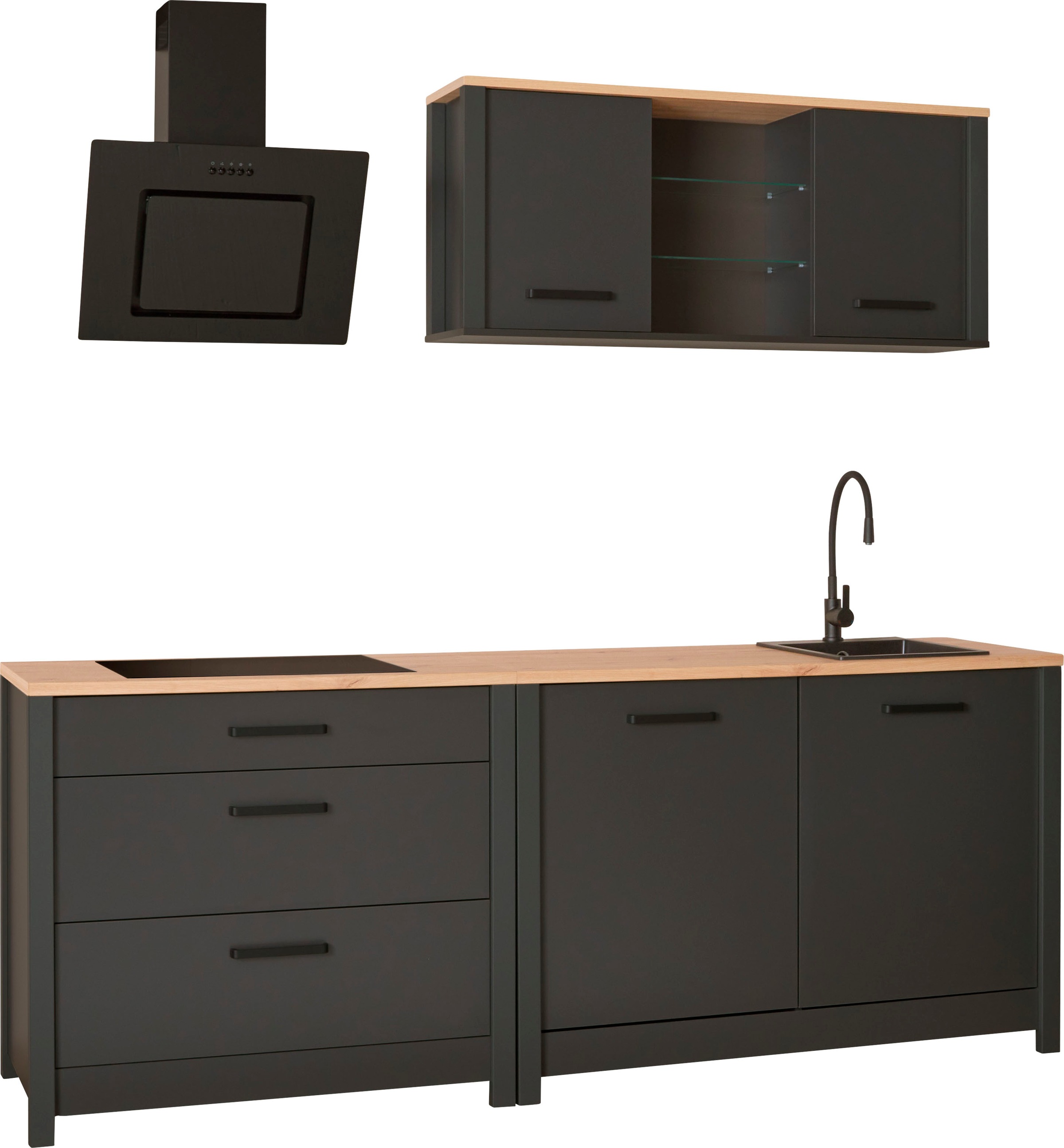 Inter Link Küchenzeile »Veneto« Ohne E-Geräte, für Spüle/Spülmaschine, Kochfeld, B: 230 cm