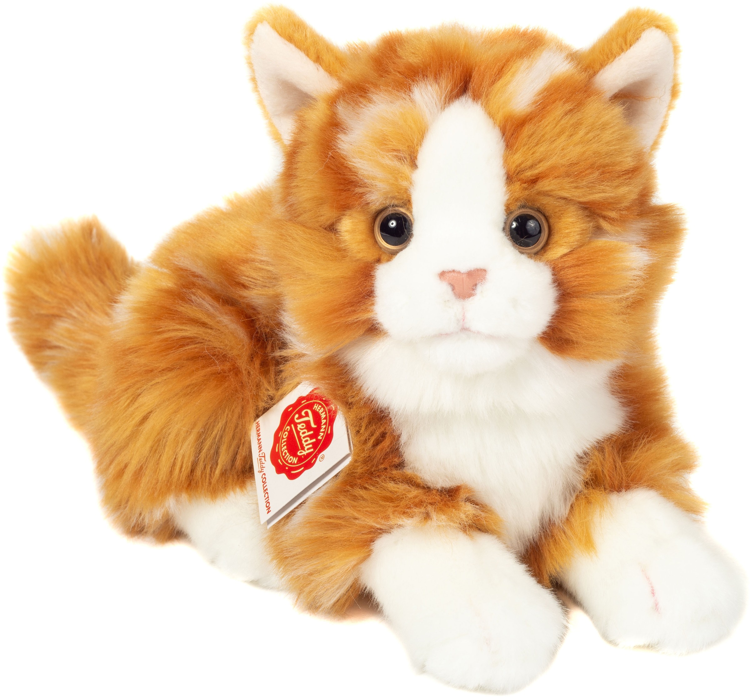 Teddy Hermann® Kuscheltier »Katze liegend rot getigert, 20 cm«, zum Teil aus recyceltem Material