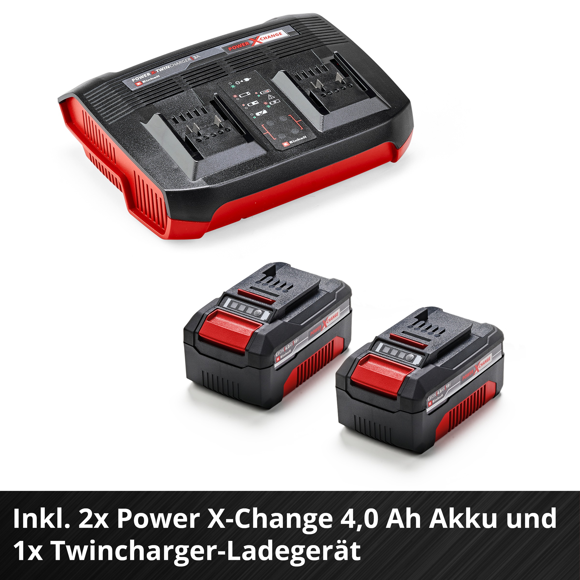 Einhell Akkurasenmäher »RASARRO 36/38 (2x4 Ah)« mit 2 Akkus und Twincharger