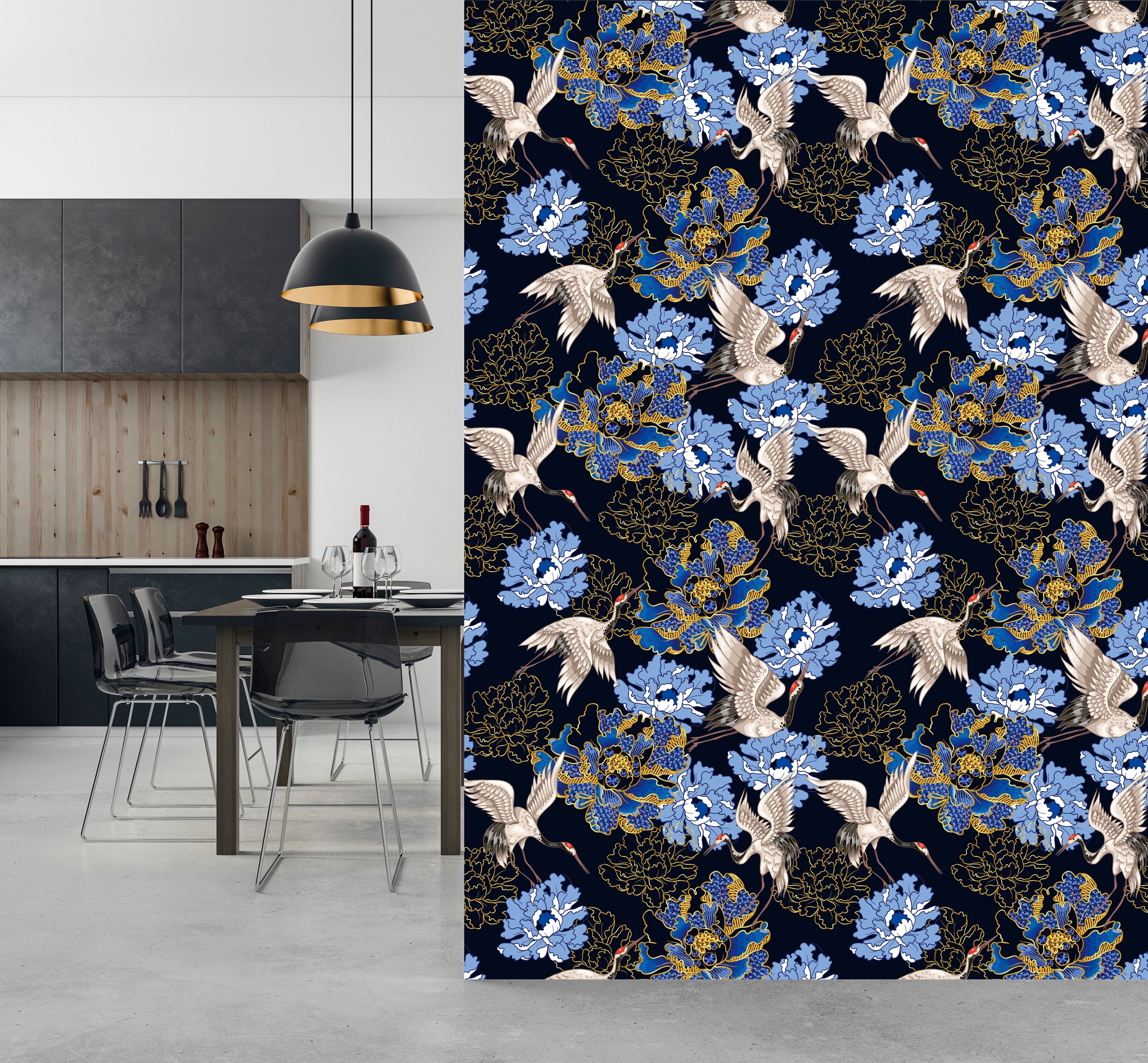 queence Vinyltapete »Ava« Motiv   bedruckt   botanisch   floral   gemustert günstig online kaufen