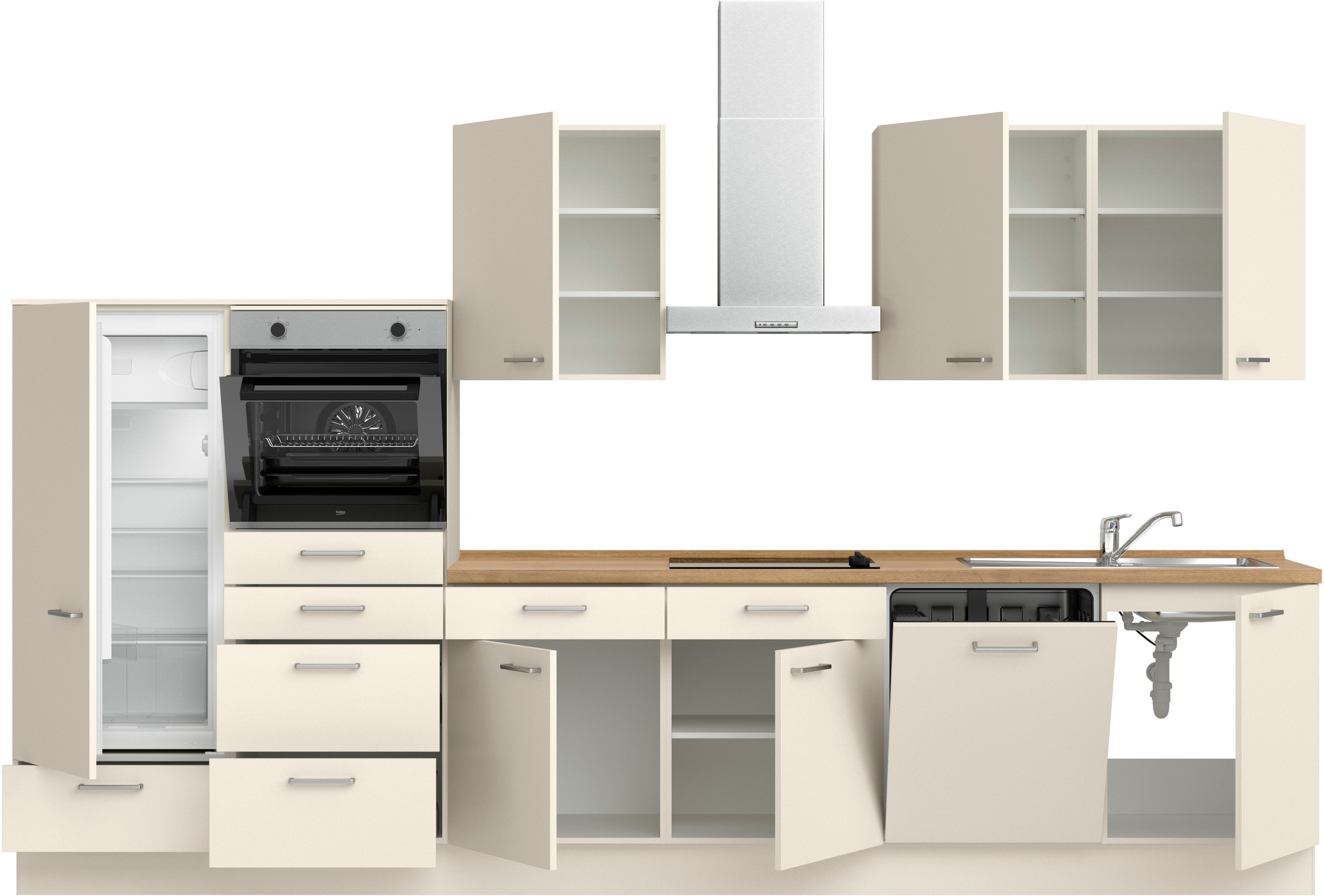 nobilia® Küchenzeile »"Touch I"«, vormontiert, Ausrichtung wählbar, Breite 360 cm, wahlw. mit E-Geräten