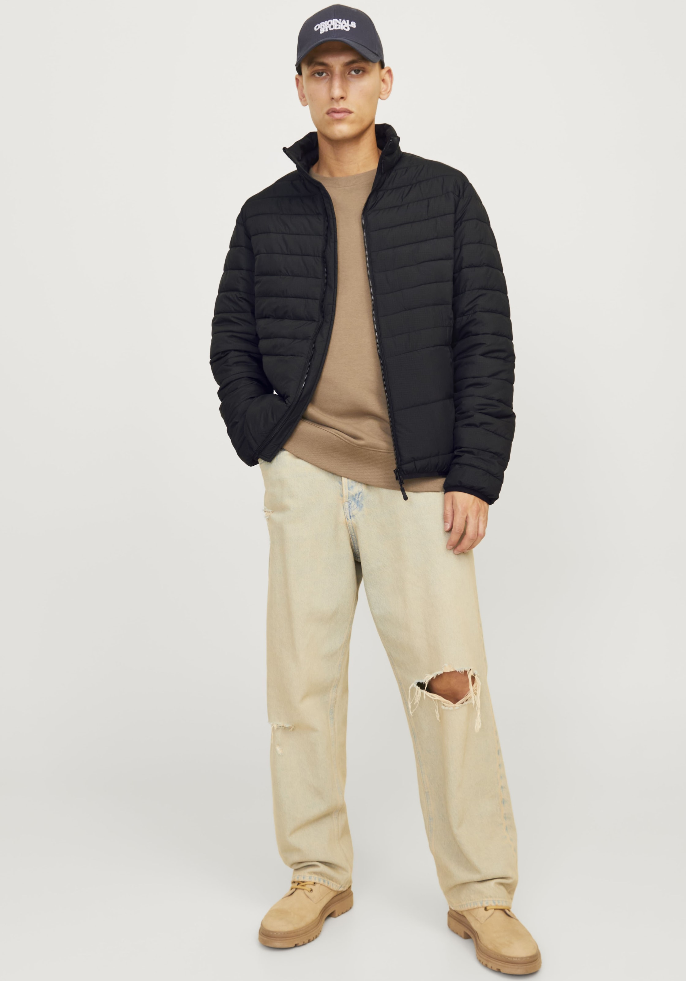 Jack & Jones Steppjacke »JJESTATE PACKABLE PUFFER COLLAR NOOS«, ohne Kapuze