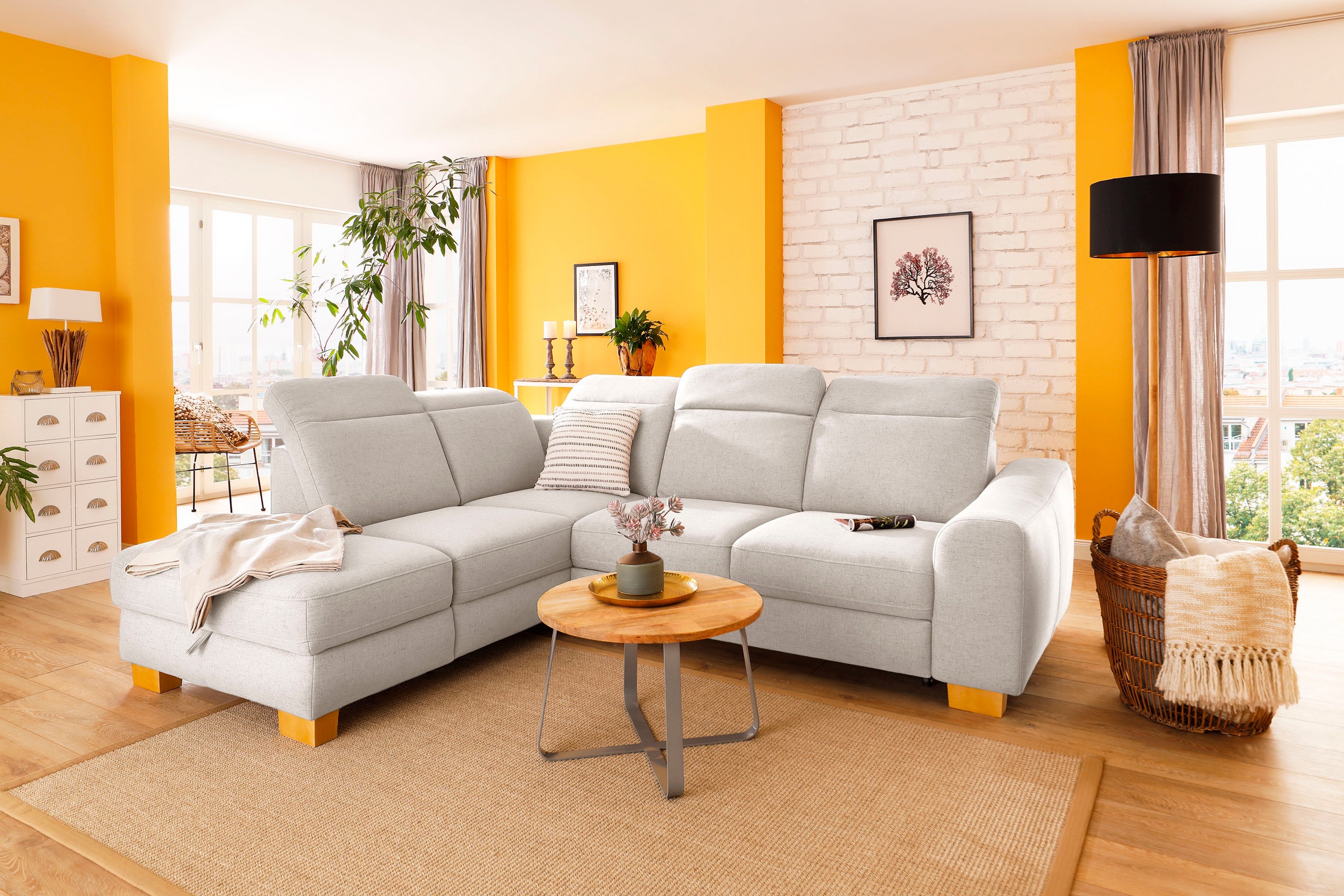 Home affaire Ecksofa »Dundee L-Form«, wahlweise mit Kopfteilverstellung und günstig online kaufen