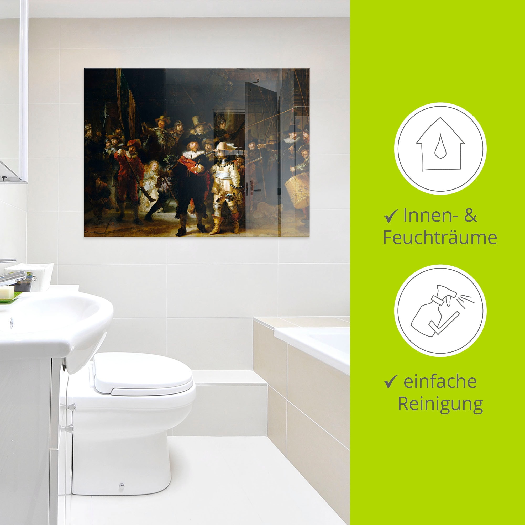 Artland Glasbild »Die Nachtwache. 1642« Porträts 1 Stk. tlg. in verschiedenen Größen