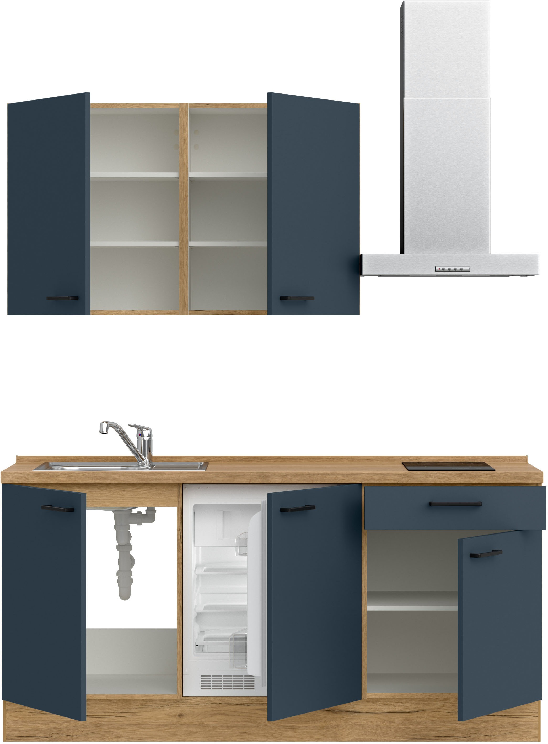 nobilia® Küchenzeile »"Easytouch I"«, vormontiert, Ausrichtung wählbar, Breite 180 cm, wahlw. mit E-Geräten