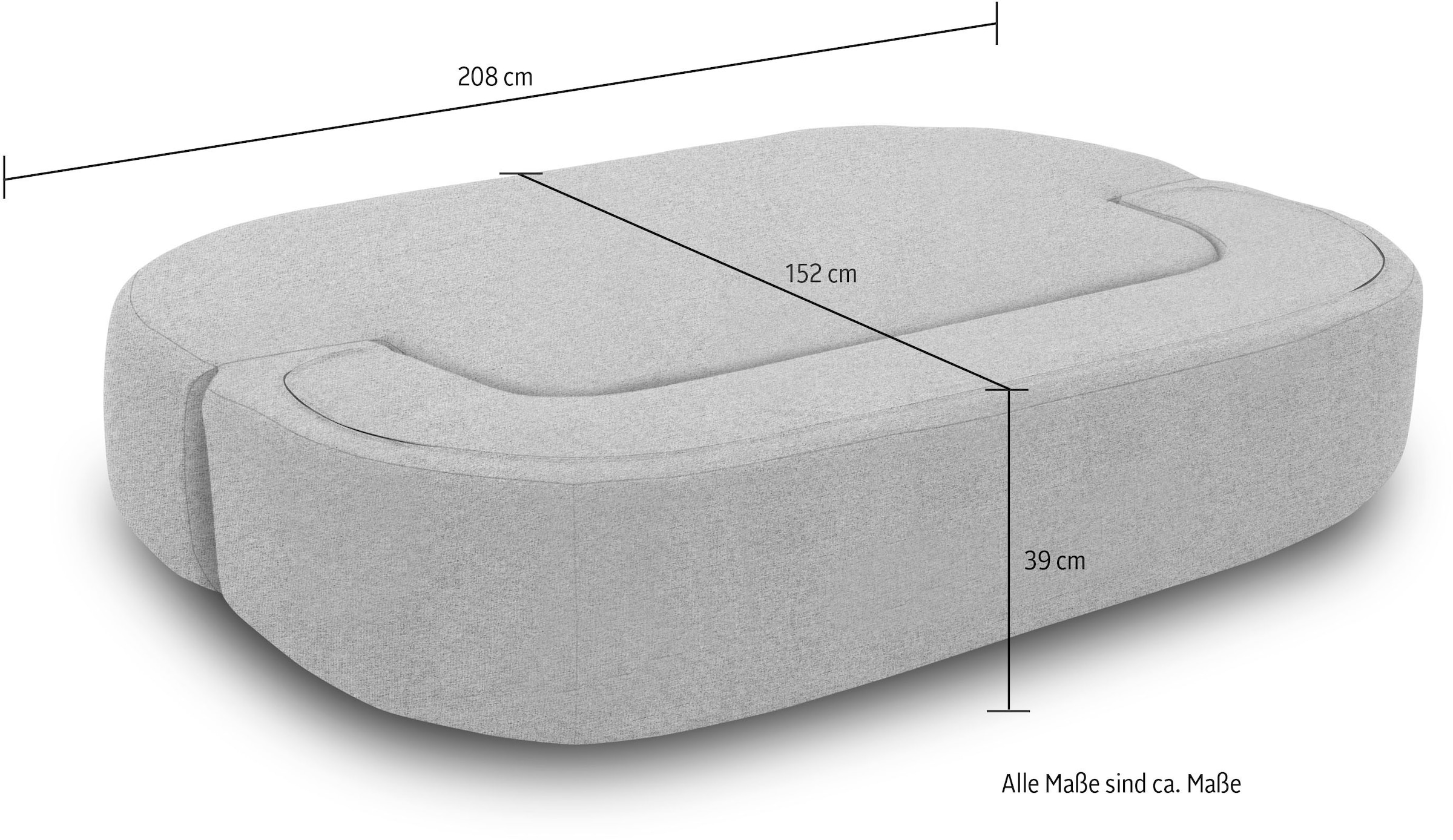 INOSIGN Schlafsofa »Denair oval Federkern«, 2-Sitzer durch Klappen verwandeln in eine Liegefläche
