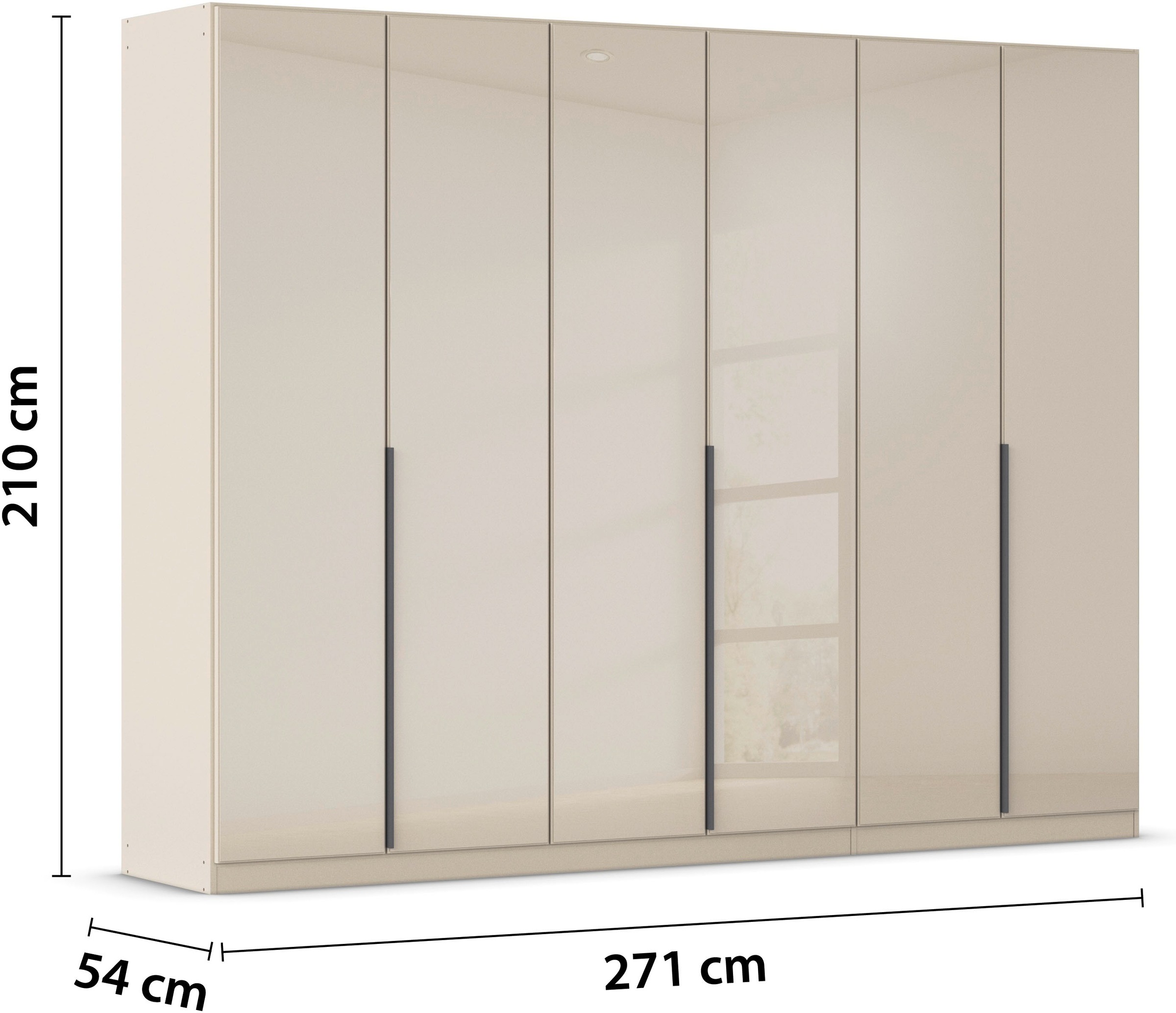 rauch Drehtürenschrank »Kleiderschrank Kleiderschränke Schrank Garderobe AGORDO mit Glasfront«, (in zwei Griff-Farben), durchdachte Innenausstattung, in 6 Breiten und 2 Höhen MADE IN GERMANY