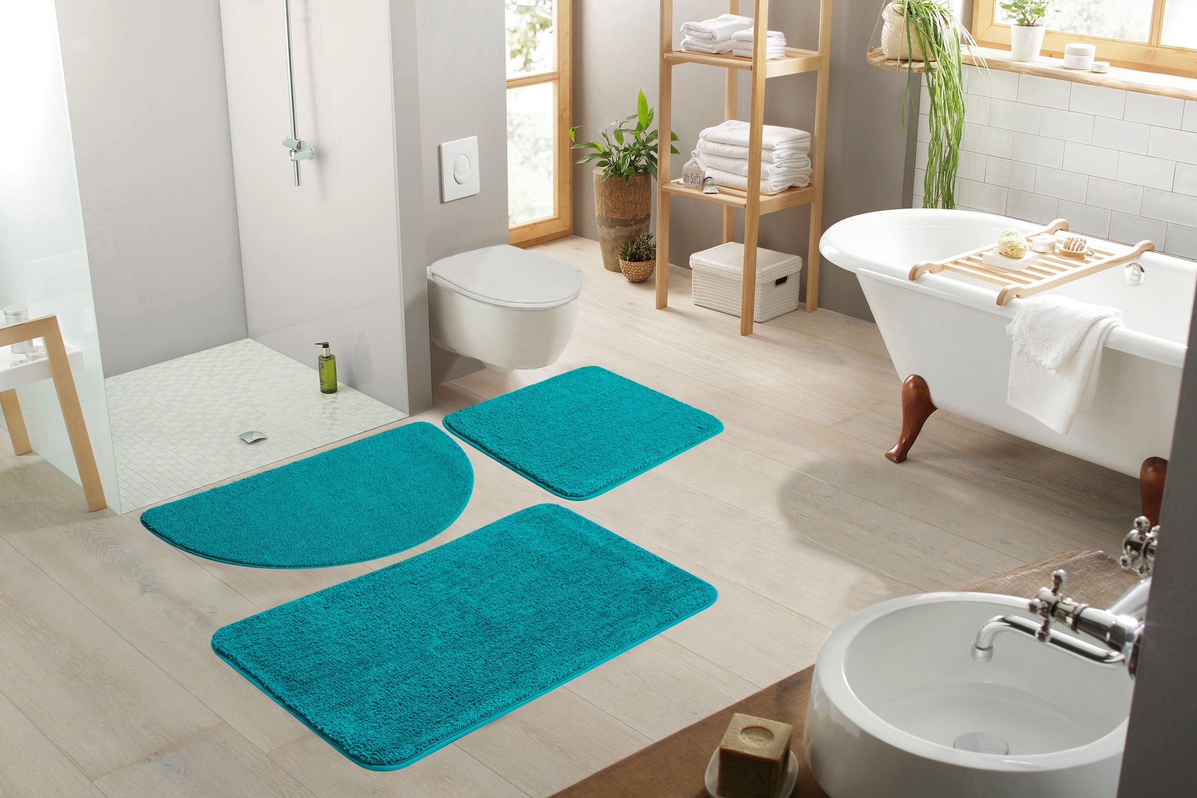 my home Badematte »Regona, Badteppich, Badvorleger, Badezimmer Teppich« Höh günstig online kaufen