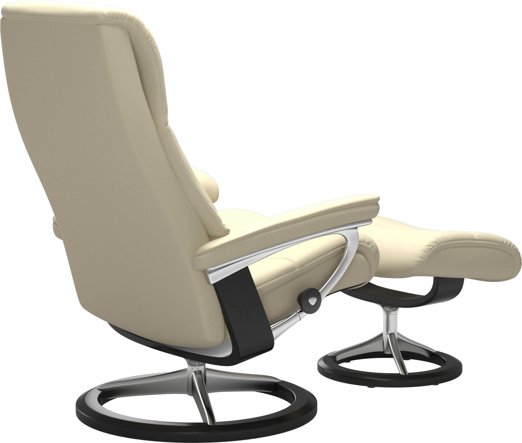 Stressless® Relaxsessel »View«, (Set, Relaxsessel mit Hocker), mit Signature Base, Größe S,Gestell Schwarz