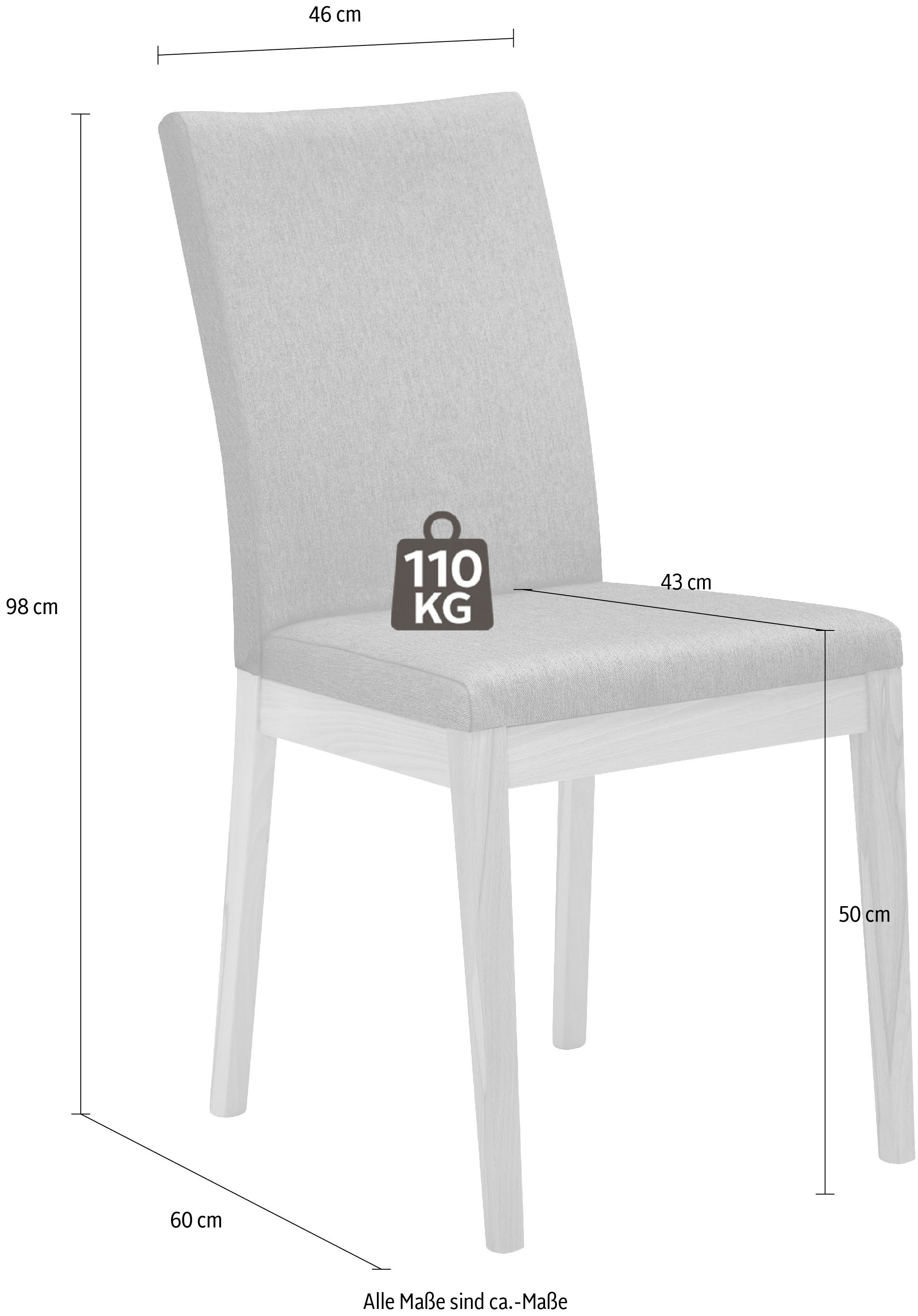 massivline&more Stuhl »Roberto«, (Set), 2 St., Polyester, Gestell aus Massivholz