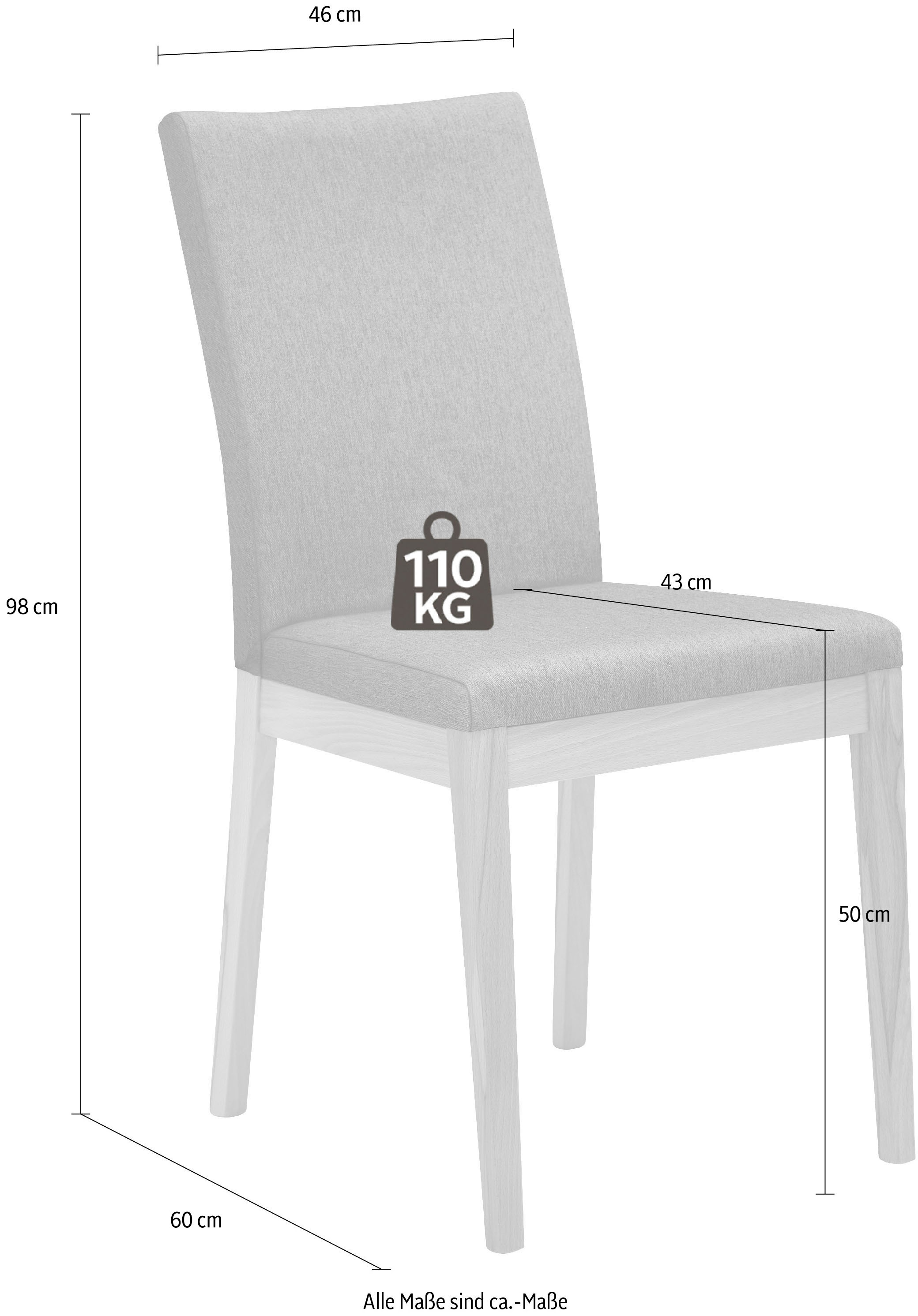 massivline&more Stuhl »Roberto«, (Set), 2 St., Polyester, Gestell aus Massi günstig online kaufen