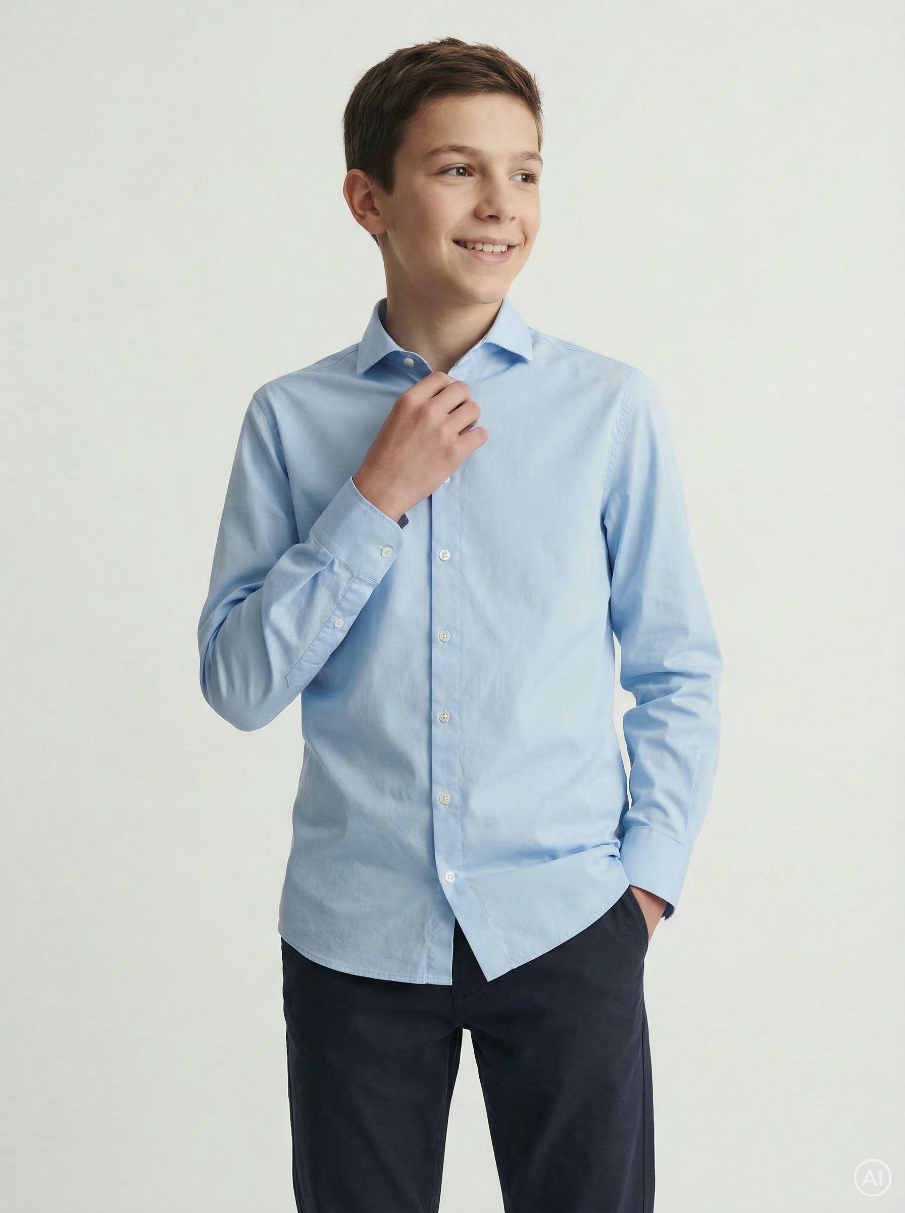 Jack & Jones Junior Langarmhemd »JJEAXEL elastisch und einfach kombinierbar« unifarben, modisch, regular fit, Web, Hemdkragen