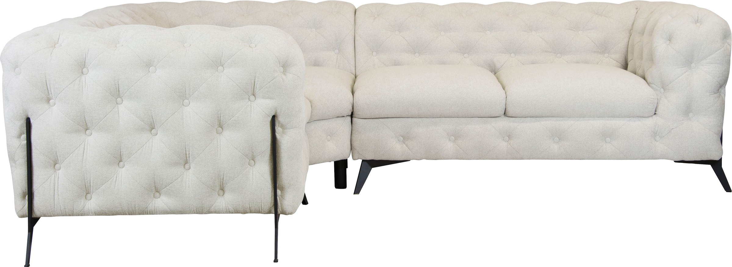 Leonique Chesterfield-Sofa »Amaury L-Form«, moderne Chersterfield-Optik, Br günstig online kaufen