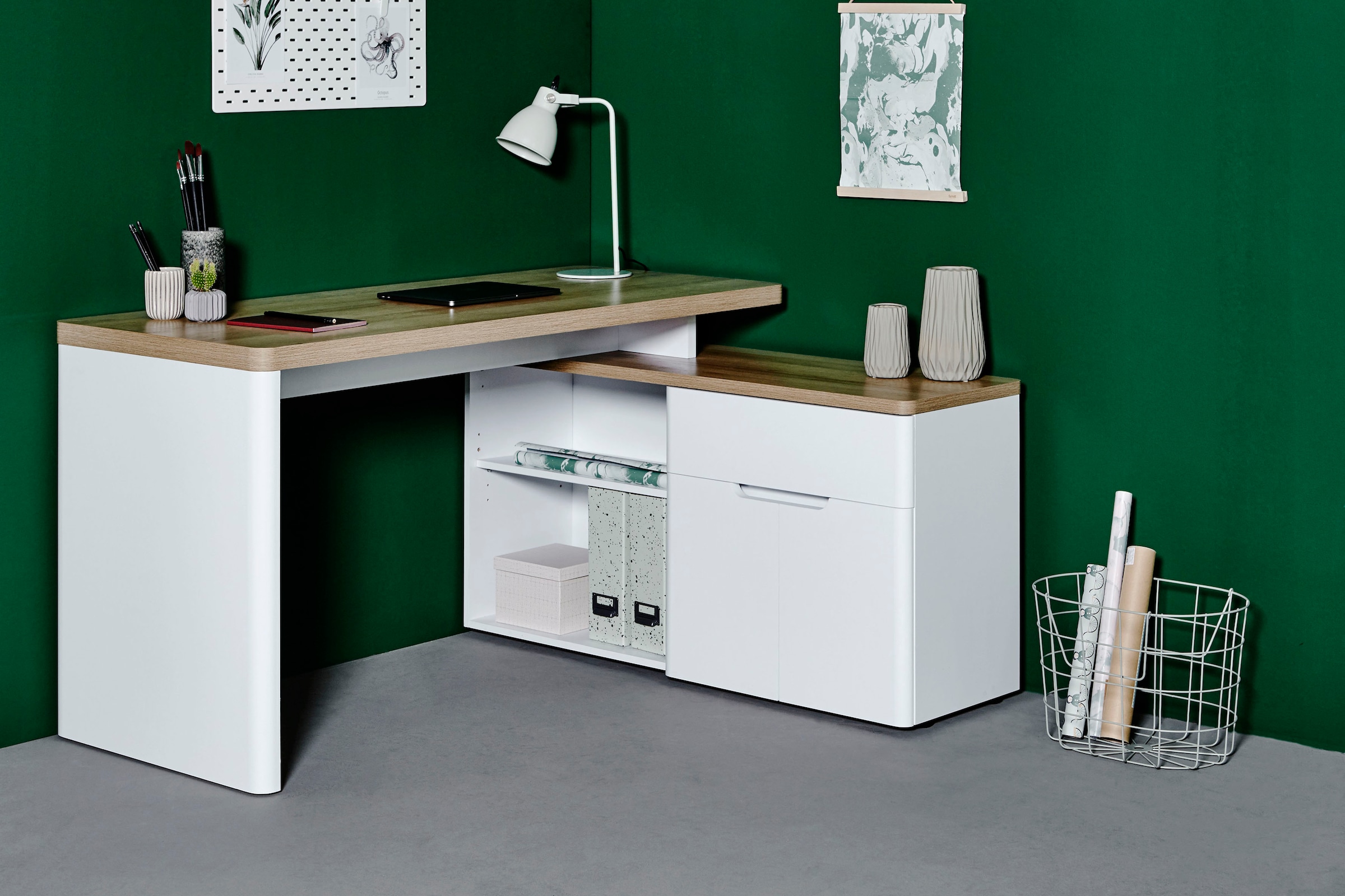 Jahnke Eckschreibtisch »CU-LIBRE 150 E« 1 Stk. tlg. wechselseitig montierba günstig online kaufen