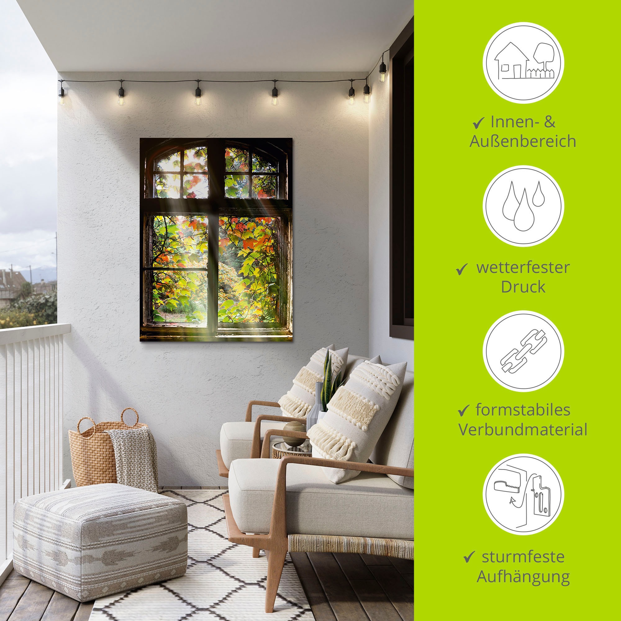 Artland Wandbild »Altbau«, Fenster & Türen, (1 St.), als Alubild, Outdoorbild, Leinwandbild, Poster, Wandaufkleber