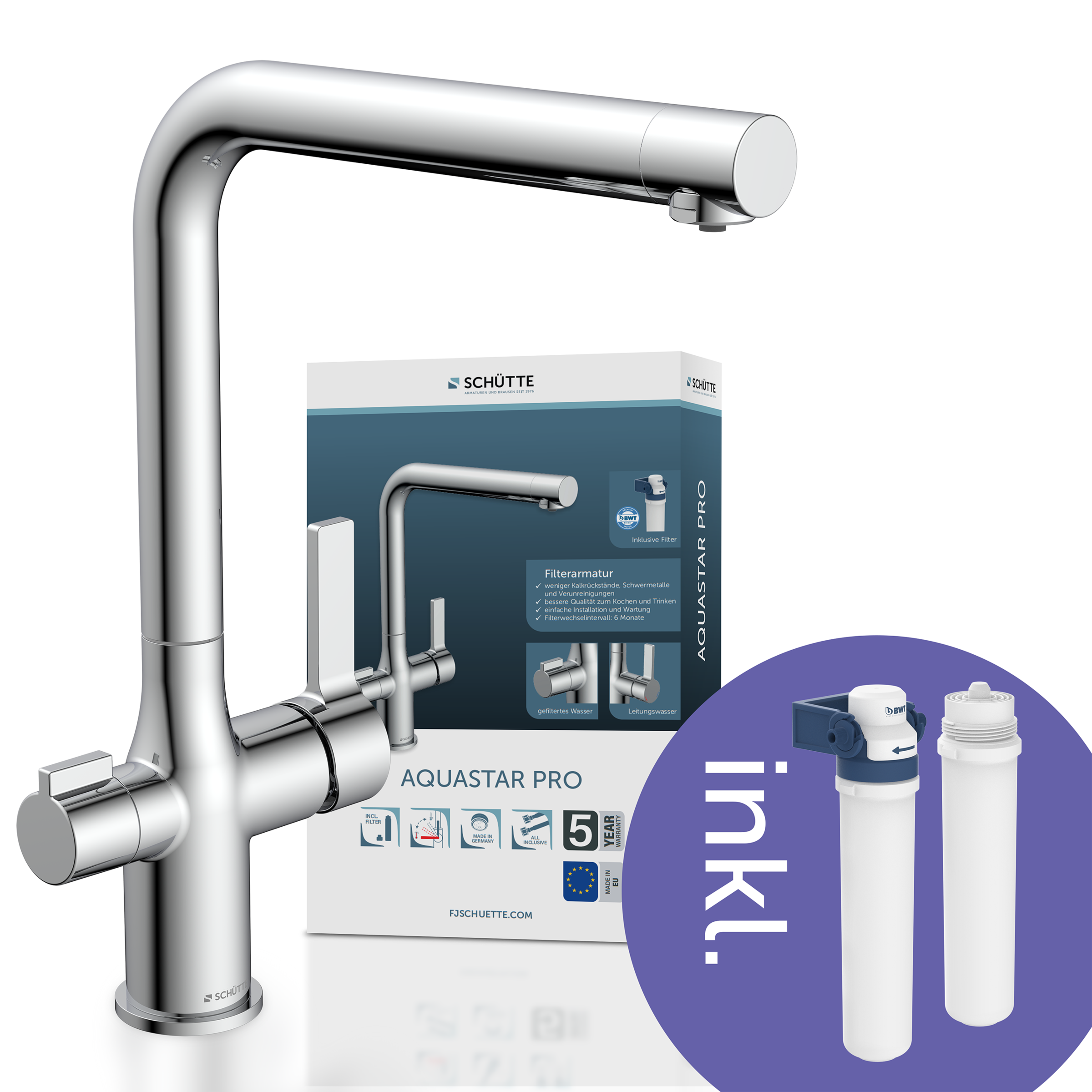 Schütte Spültischarmatur »AQUASTAR PRO«, mit Filtersystem für Trinkwasser, günstig online kaufen