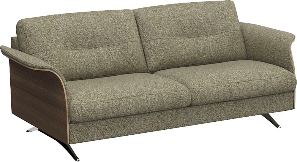 FLEXLUX 2,5-Sitzer »Glow Sofa, Couch,«, Premium-Sitz: Kaltschaum & Federkern, Arml. Walnuss, Fuß Alu