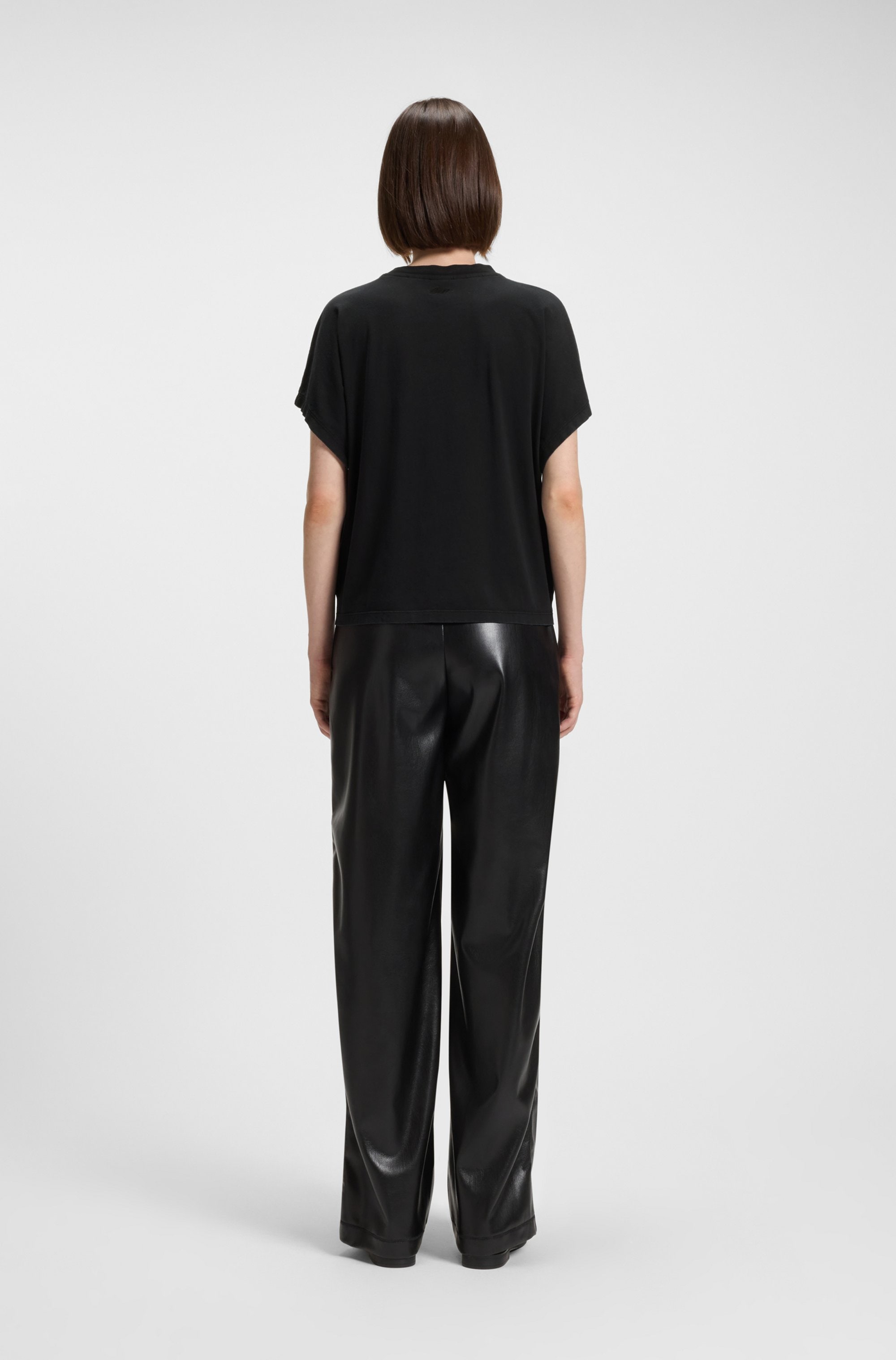 BOSS ORANGE T-Shirt »Emason Hotfix Premium Damenmode« Oversized Fit mit Rundhals, Glitzer-Applikation