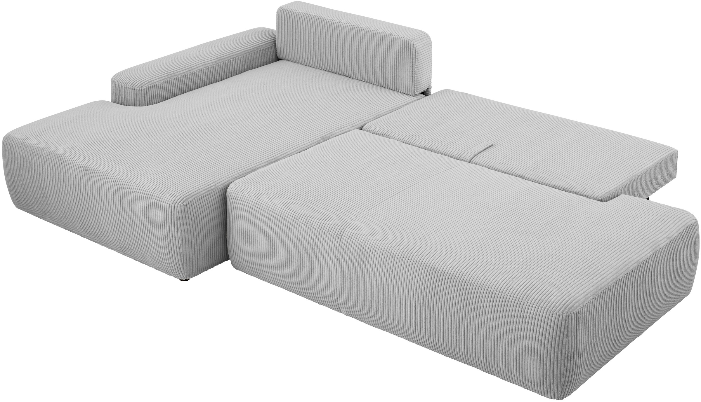 INOSIGN Ecksofa »TORGE, Schlafsofa Cord, Samtvelours u. Strukur fein, Couch in L-Form«, Schlaffunktion und Bettkasten, Liegefläche: 210x125 cm, neues Design