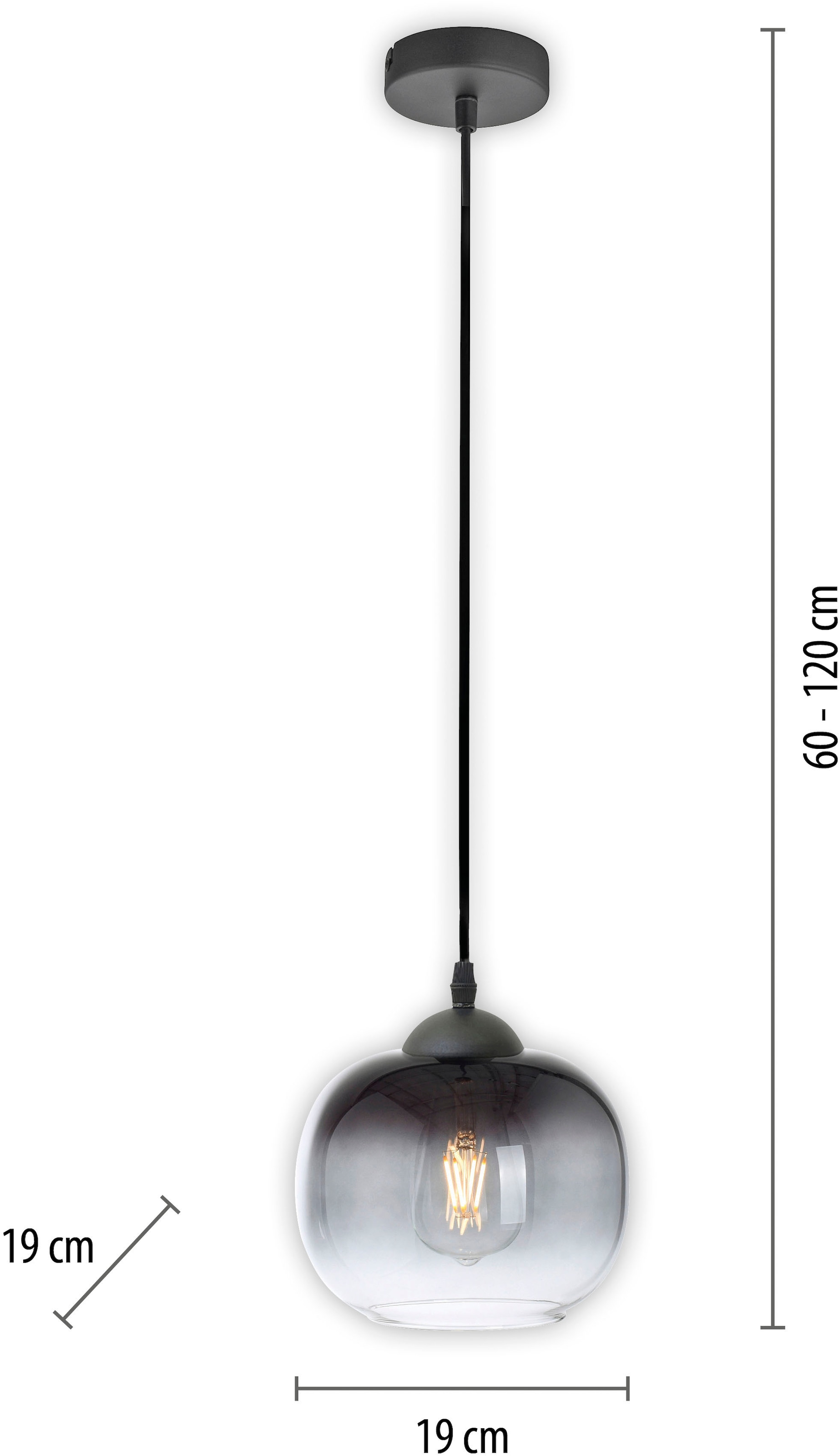 JUST LIGHT Pendelleuchte »ZEA«, 1 flammig, Leuchtmittel E27 | ohne Leuchtmittel