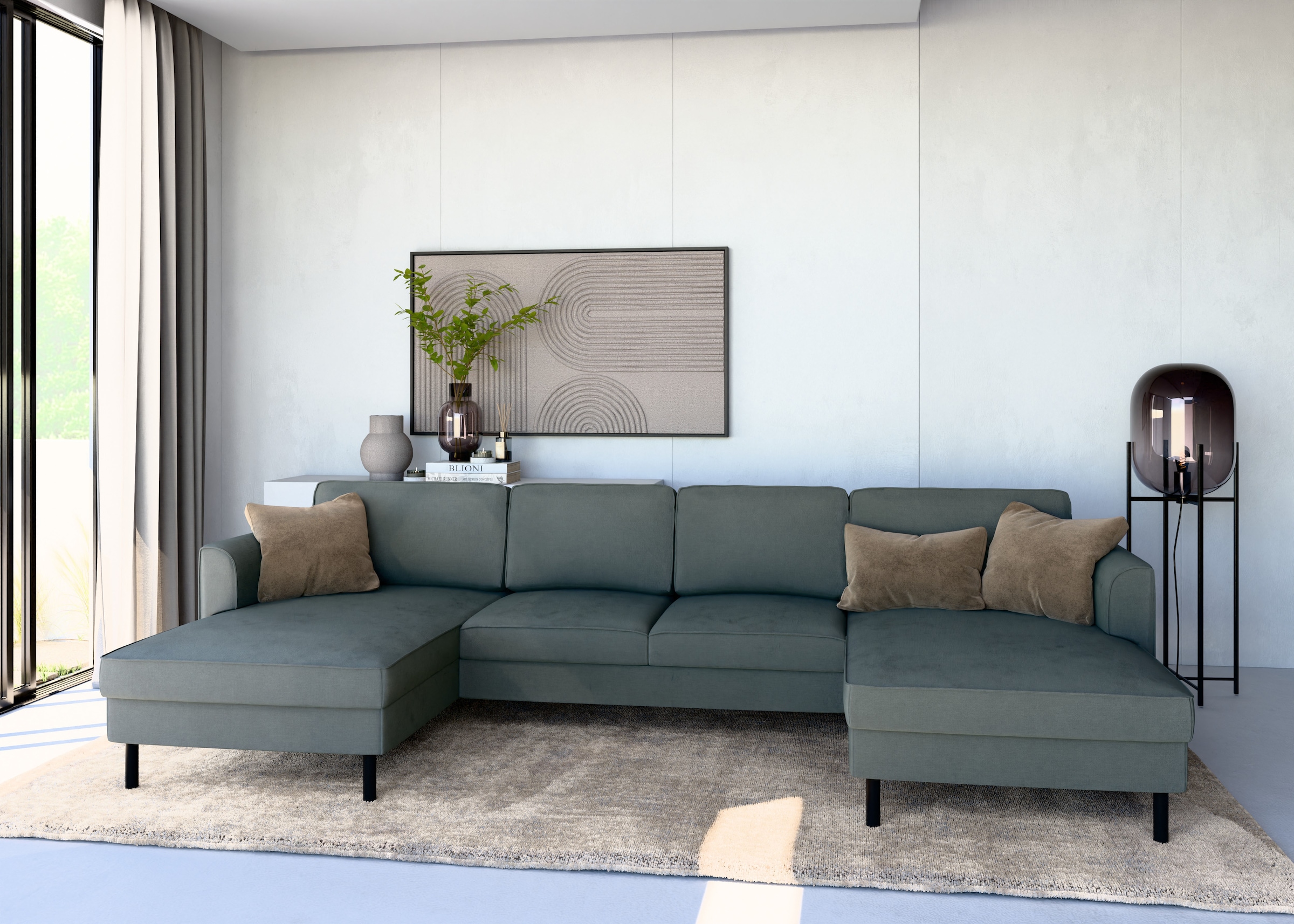 Home affaire Wohnlandschaft »Booster II, whlw. mit Schlaffunktion & Bettkas günstig online kaufen