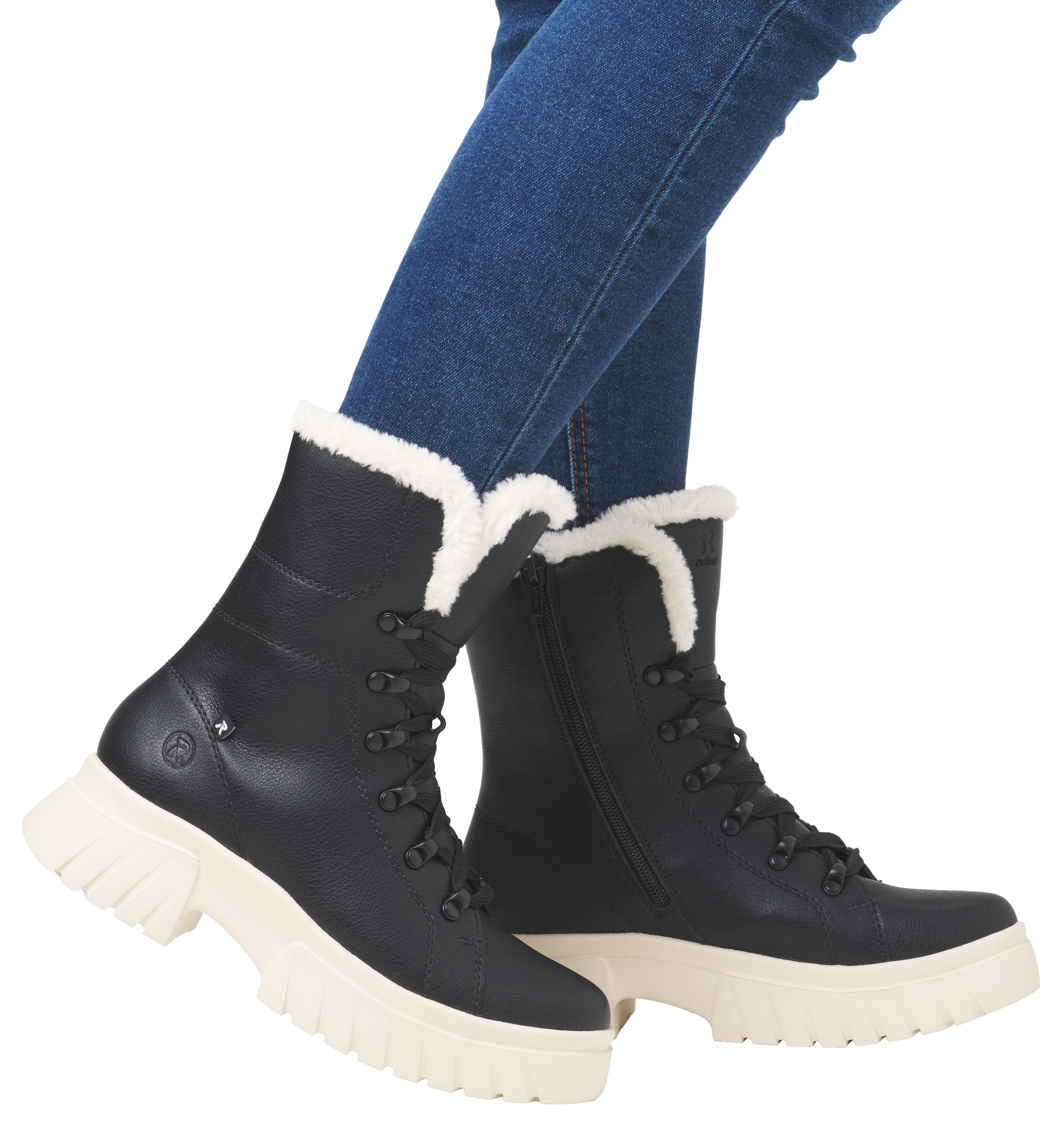 Rieker EVOLUTION Winterboots, Schnürboots, Plateaustiefelette, Profilsohle, Innenreißverschluss