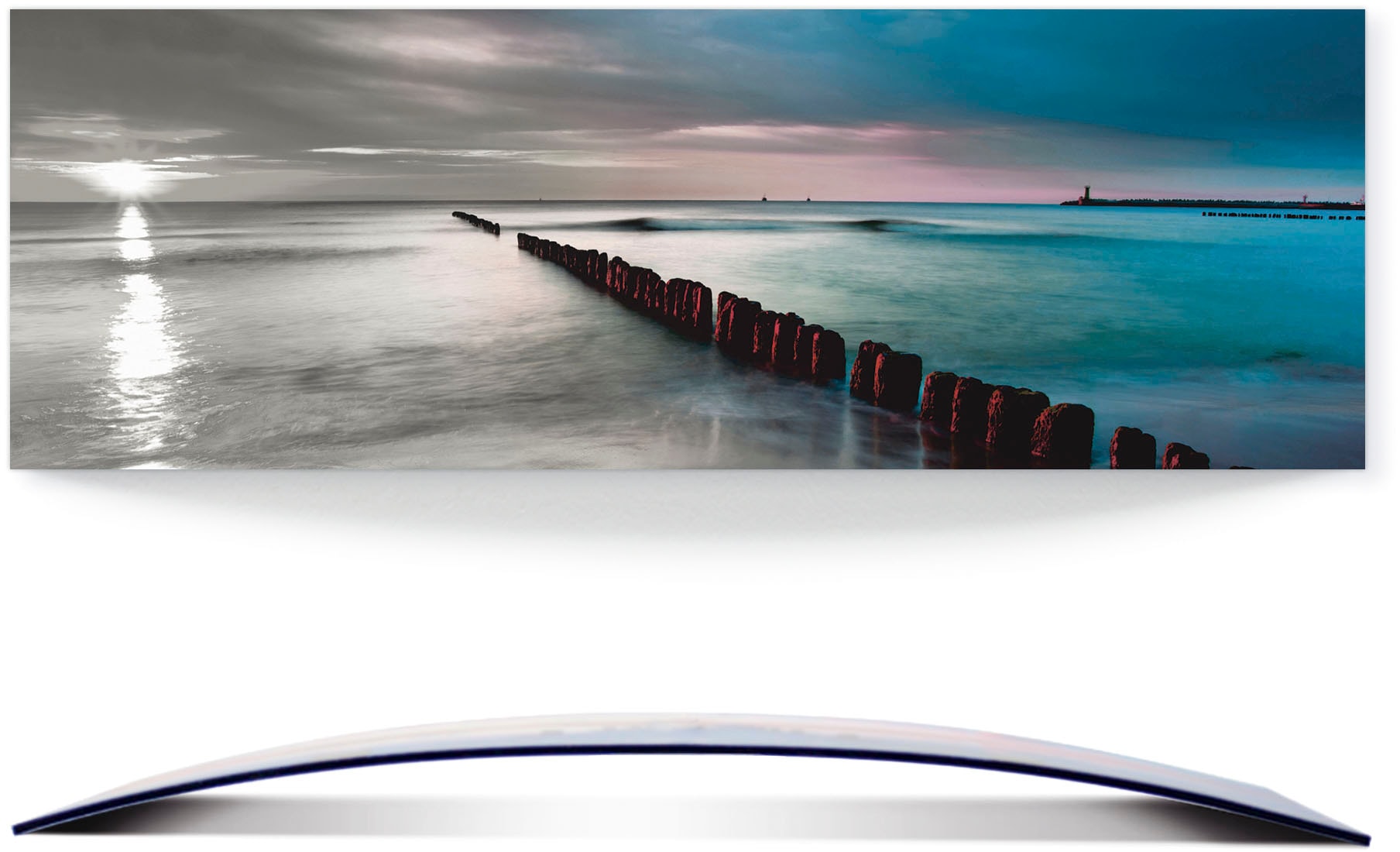 Artland Wandbild »Ostsee mit Sonnenaufgang s/w«, Gewässer, (1 St.), 3D Opti günstig online kaufen