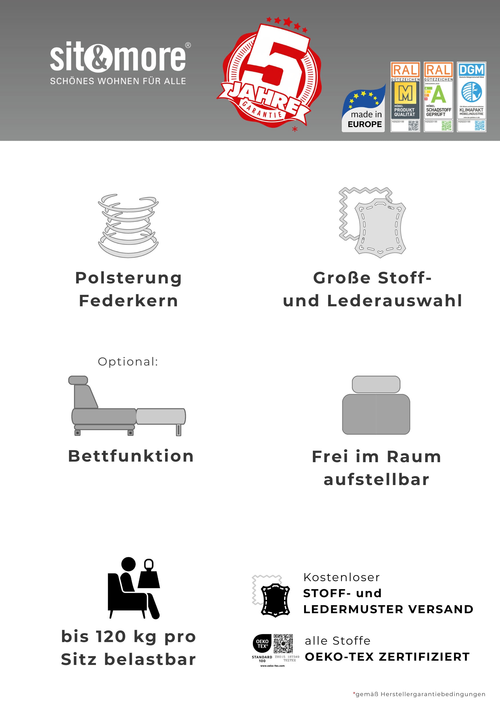 sit&more Sessel »Top Savona« inklusive Federkern