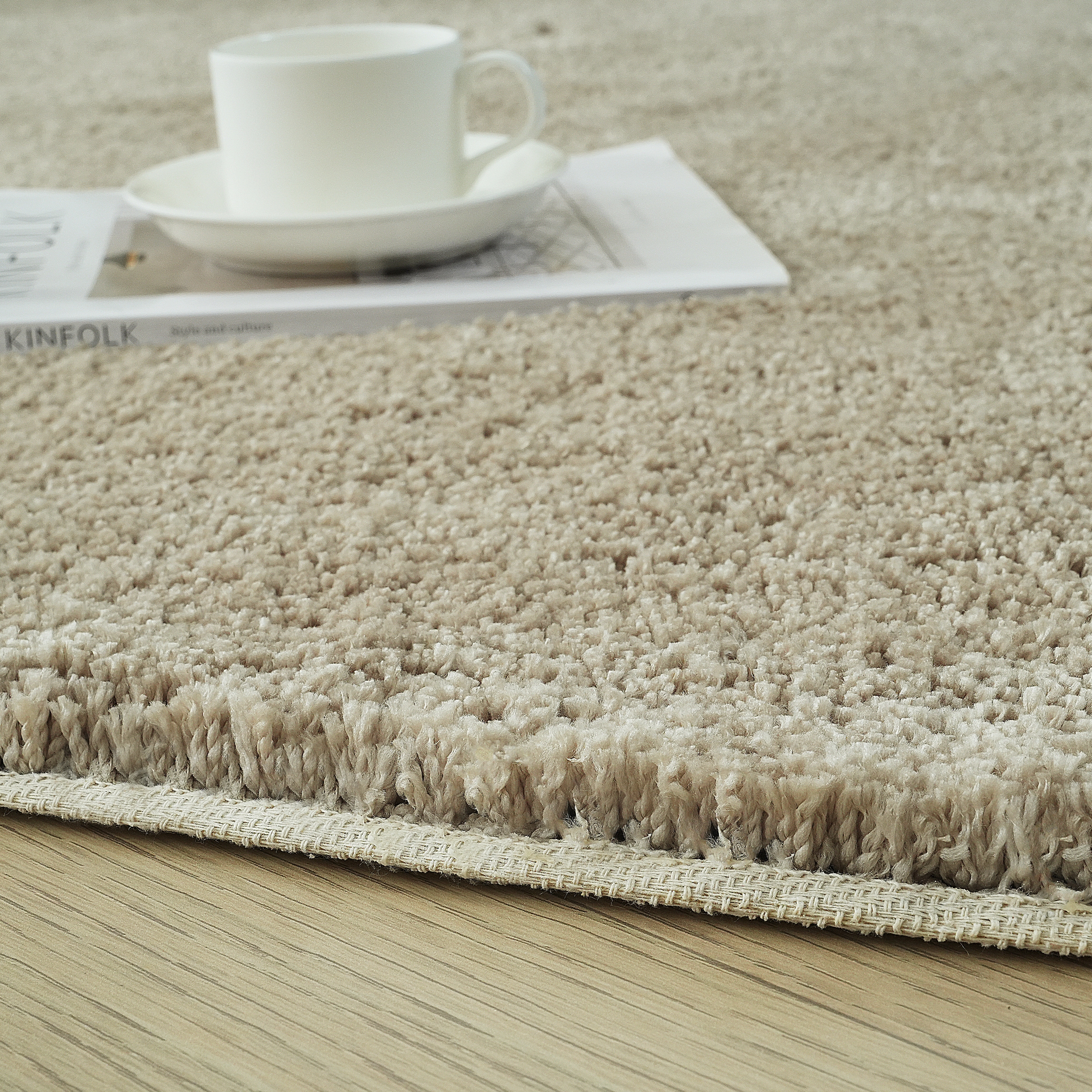 LeGer Home by Lena Gercke Hochflor-Teppich »Halrum, einfarbig, besondere Form, modern«, U-förmig, 25 mm Höhe, organische Form, bean shape, kuschelig, Wohnzimmer, Schlafzimmer