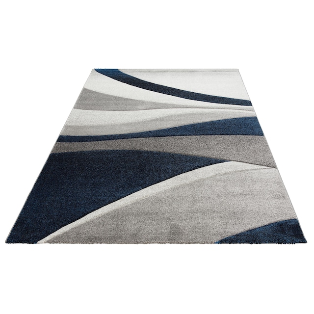 Teppich »Malia«, rechteckig, handgearbeiteter Konturenschnitt, zeitloses  Design, Kurzflor bequem und schnell bestellen