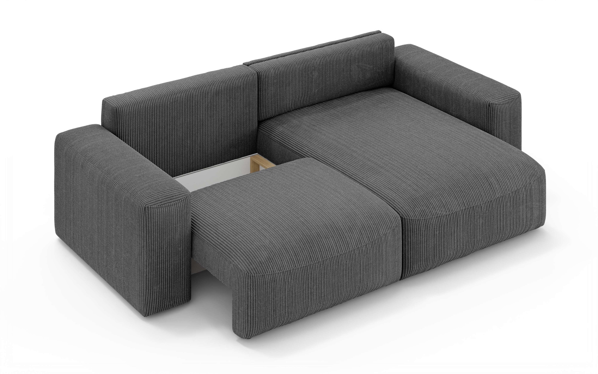 OTTO home Ecksofa »MATTS Schlafsofa mit Bettkasten, Maße B/T/H: 265/159/89 cm«, L-Form mit Recamiere rechts oder links, hoher Sitzkomfort