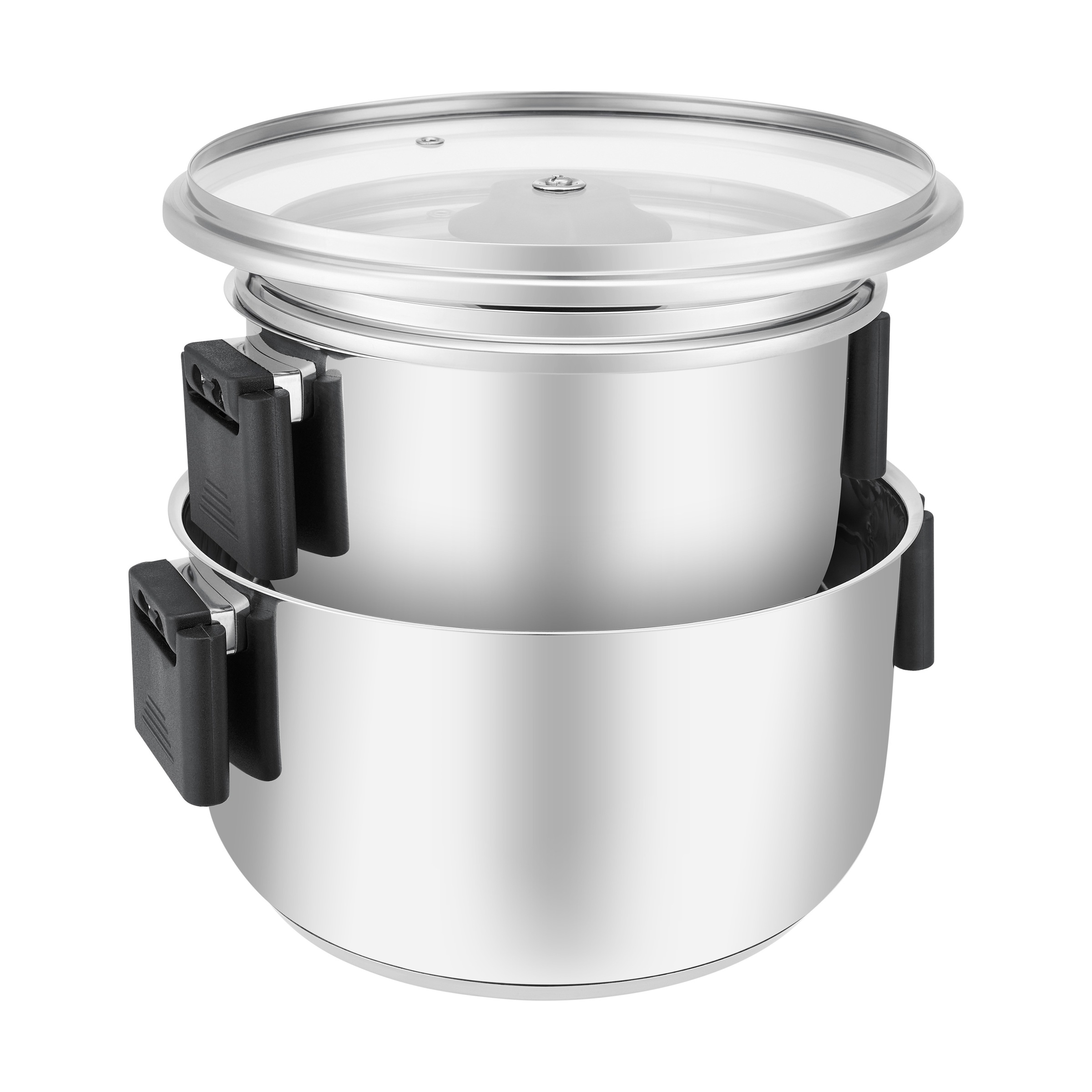 RESTO Kitchenware Topf-Set »ANSER mit klappbaren Griffen, im Geschenkkarton« Set, je 2x Kochtopf Ø 18/22 cm mit Deckel, 4 tlg. Edelstahl 18/10