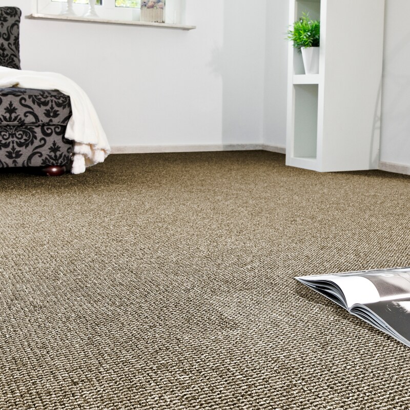 ANDIAMO Teppichboden »Joe, Schlinge, Made in Netherlands« rechteckig 8 mm Höhe Breite 400 cm, meliert, Wohnzimmer, strapazierfähig & robust braun