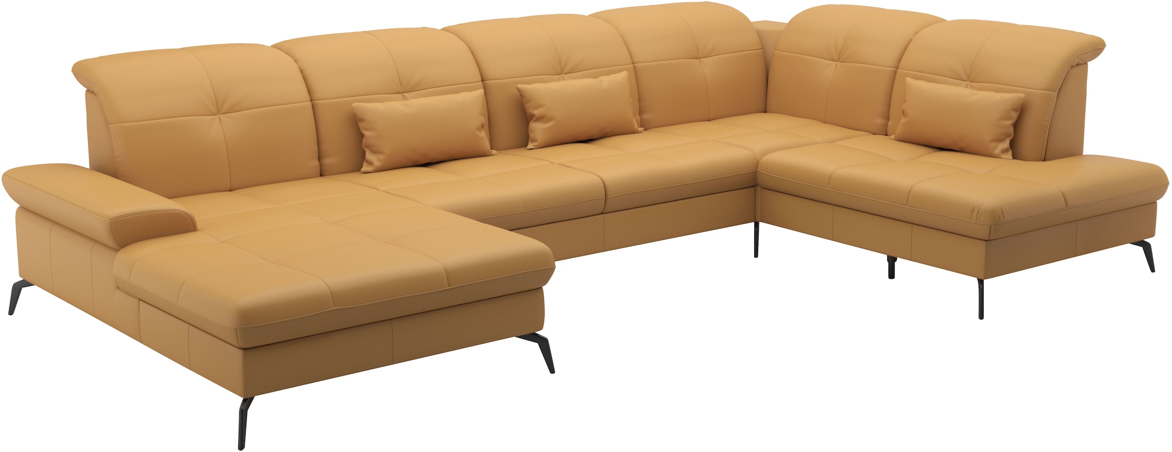 sit&more Wohnlandschaft »Amica, U-Form, inkl. Sitztiefenverstellung und Armteilverstellung«, wahlweise mit Kopfteilverstellung, Bettfunktion und Bettkasten
