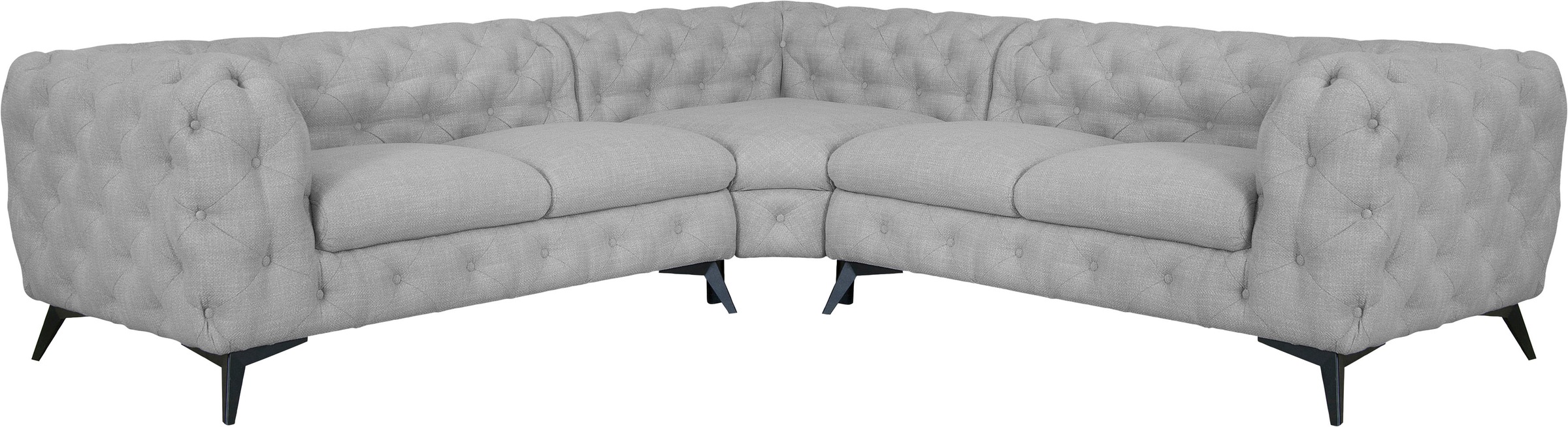Leonique Chesterfield-Sofa »Ecksofa GLYNIS L-Form mit Wellenunterfederung, günstig online kaufen