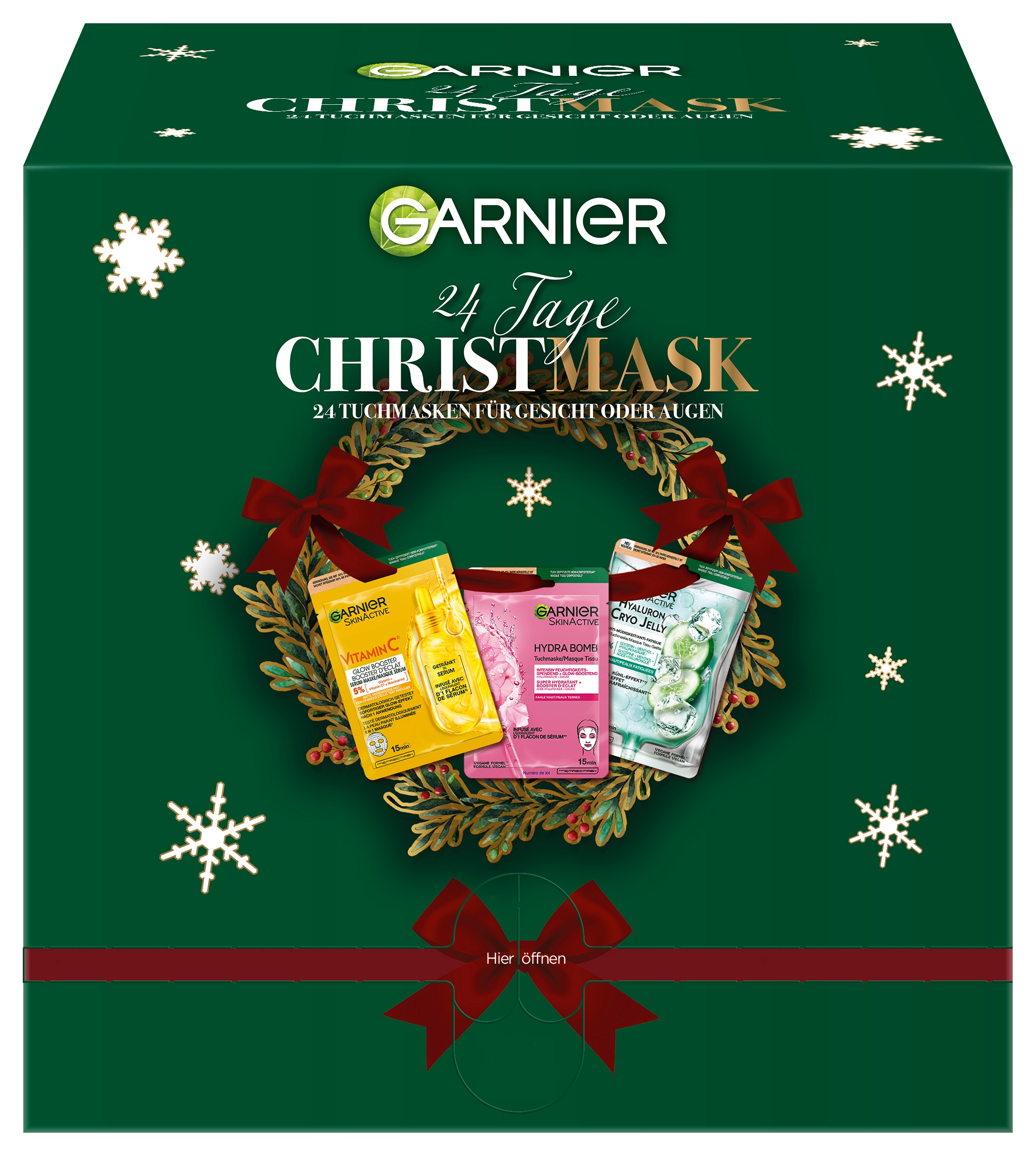 GARNIER Kosmetik-Adventskalender »Garnier Tuchmasken 24er Adventskalender«, ab 13 Jahren, mit Hyaluron, entspannend